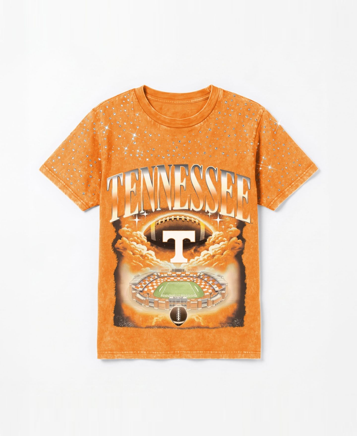 Женская футболка Gameday Couture Tennessee Orange Tennessee Volunteers Sky's the Limit Washed Micro Rhinestone — фото 5