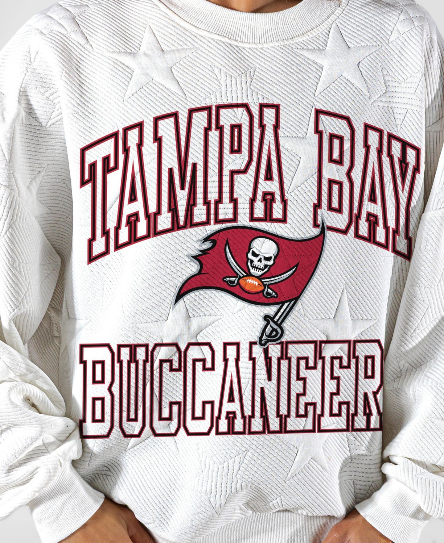 Женская толстовка Gameday Couture White Tampa Bay Buccaneers Big Play Energy Tonal Star Embossed — фото 5