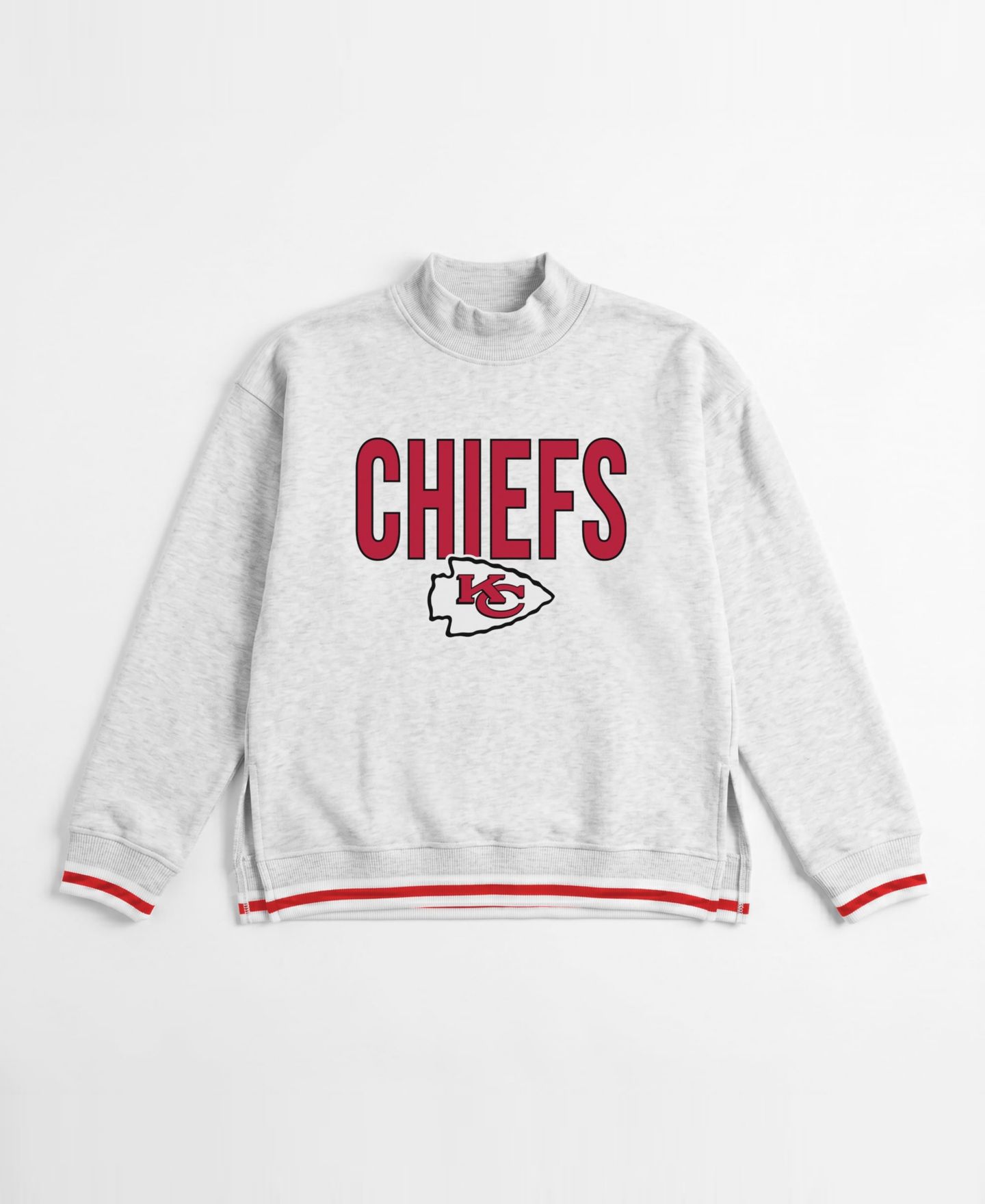 Женская толстовка Gameday Couture Ash Kansas City Chiefs Rally Point Contrast Stripe Mock Neck — фото 3