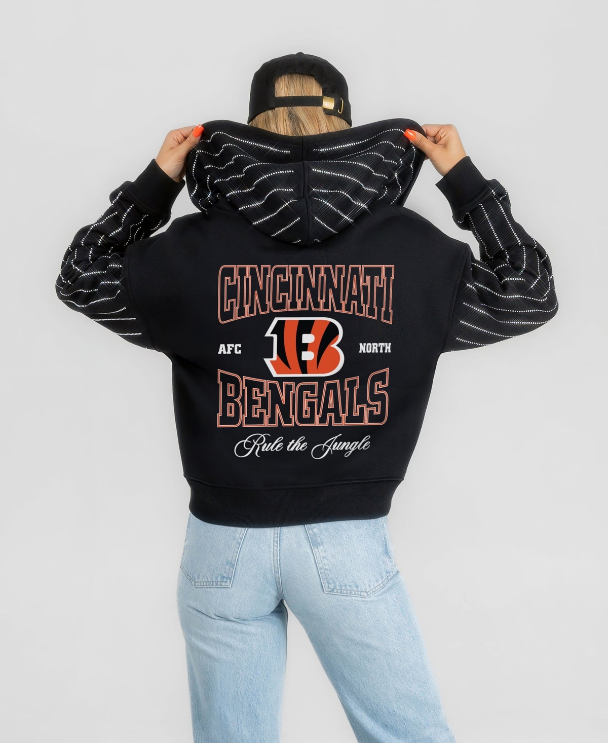 Gameday Couture Women's Black Cincinnati Bengals Eyes on the Prize Mid-Crop Full-Zip Hoodie - Black