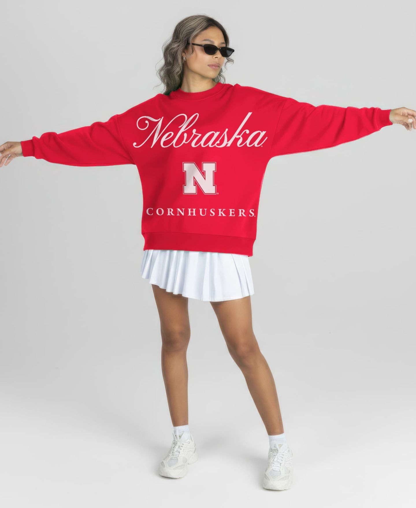 Женская толстовка Gameday Couture Scarlet Nebraska Huskers Legacy Club Oversized Premium Fleece — фото 3