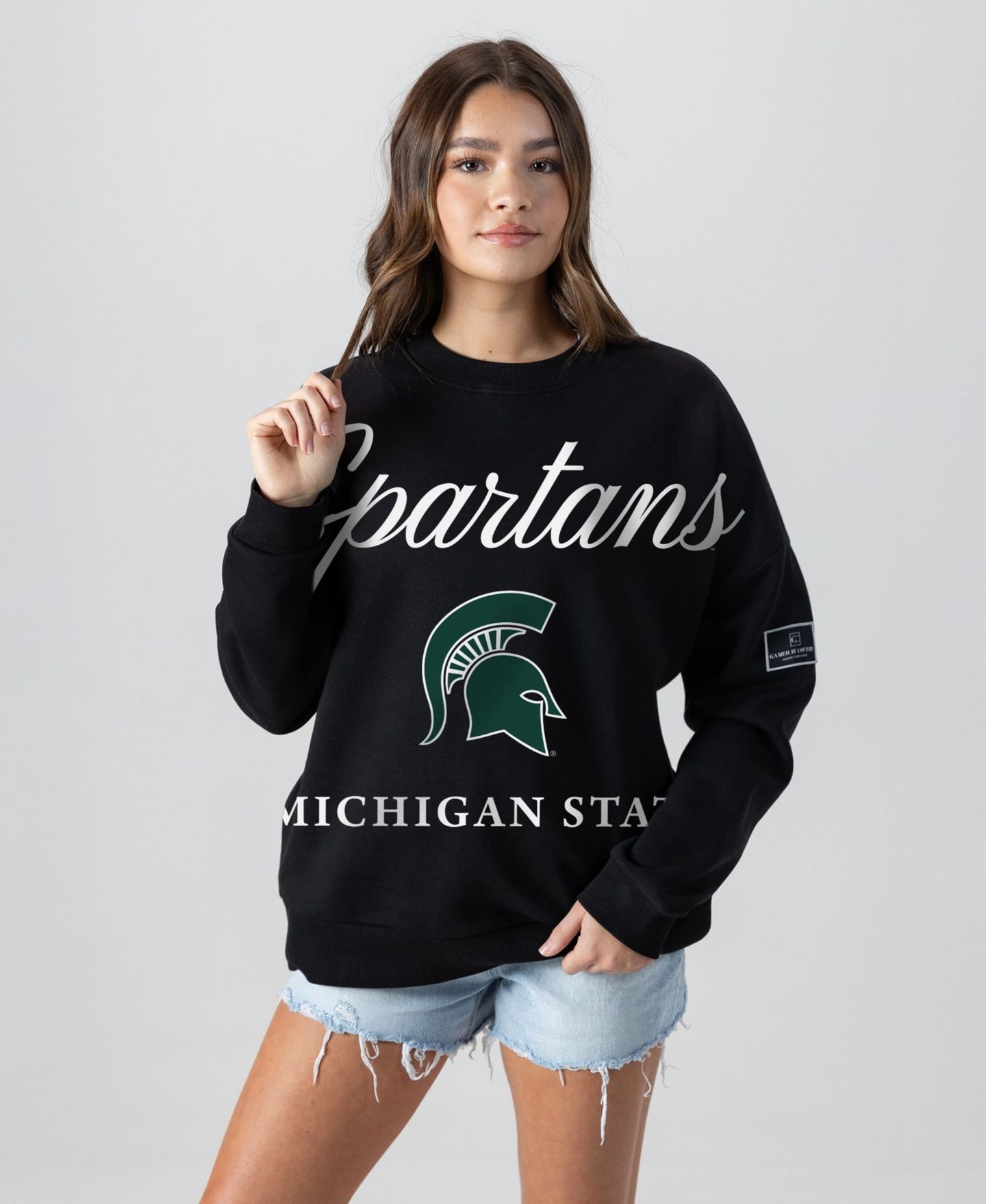 Женская толстовка Gameday Couture Black Michigan State Spartans Oversized Legacy Club Black Label Premium Fleece — фото 3