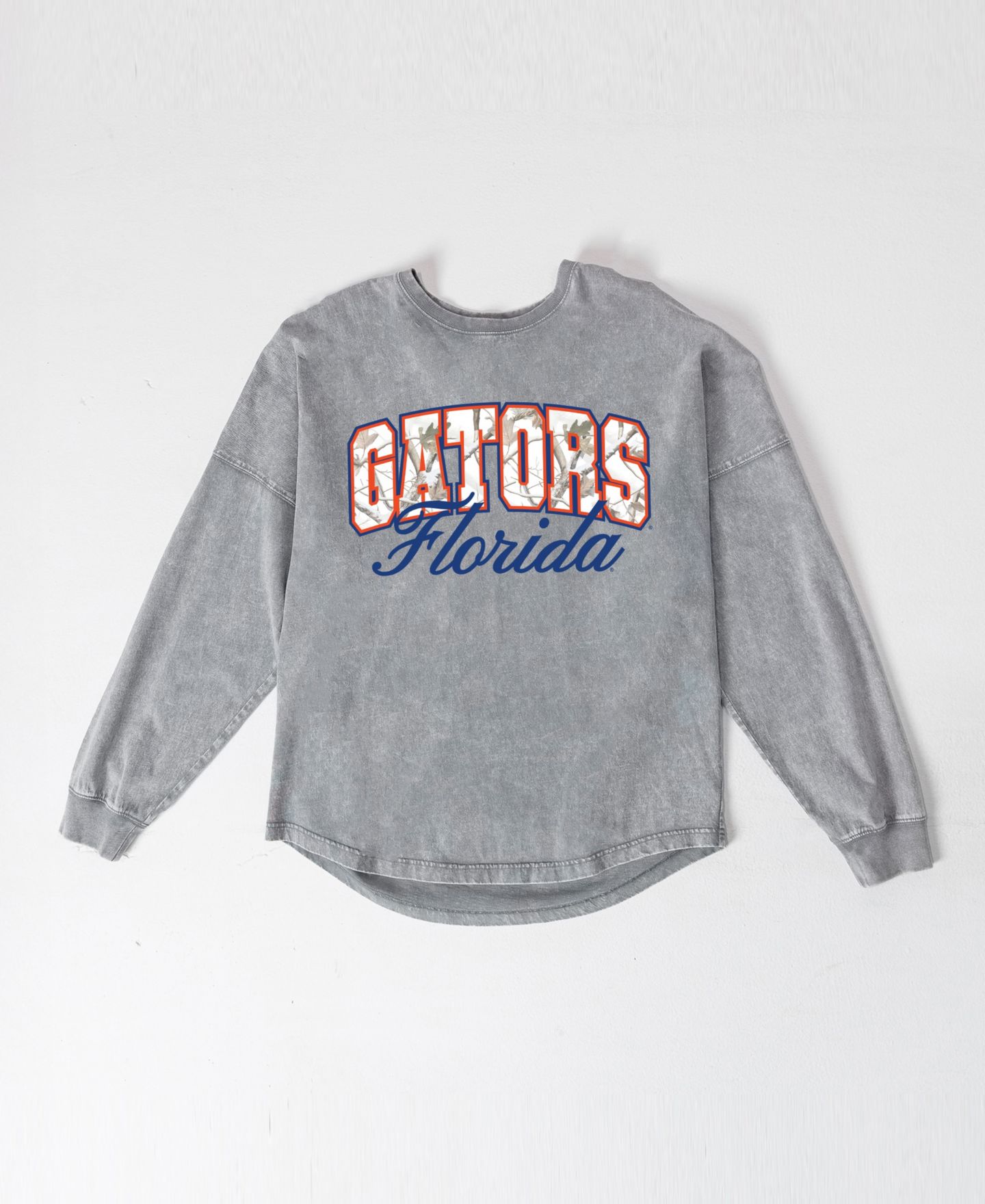 Женская футболка Gameday Couture Gray Florida Gators Snow Wash Oversized Long-Sleeve — фото 5