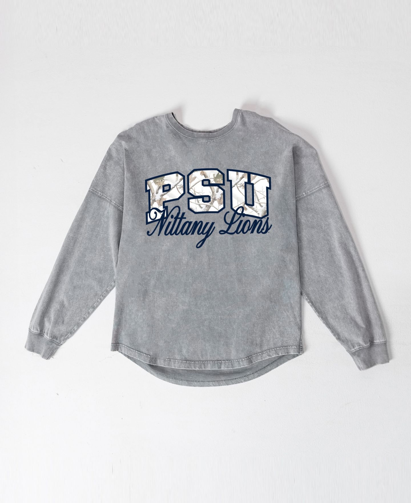 Женская футболка Gameday Couture Gray Penn State Nittany Lions Snow Wash Oversized Long-Sleeve — фото 5