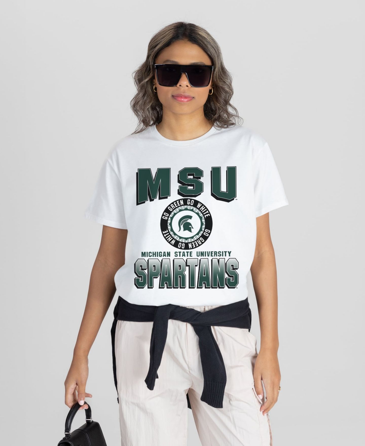 Женская футболка Gameday Couture White Michigan State Spartans All-Time Classic Oversized Flowy — фото 4