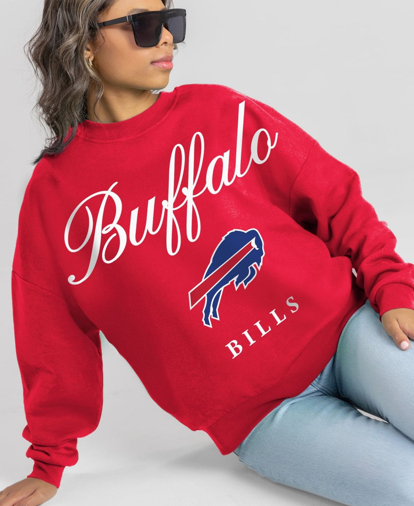 Женская толстовка Gameday Couture Red Buffalo Bills Legacy Club Premium Fleece Drop Shoulder Oversized — фото 4