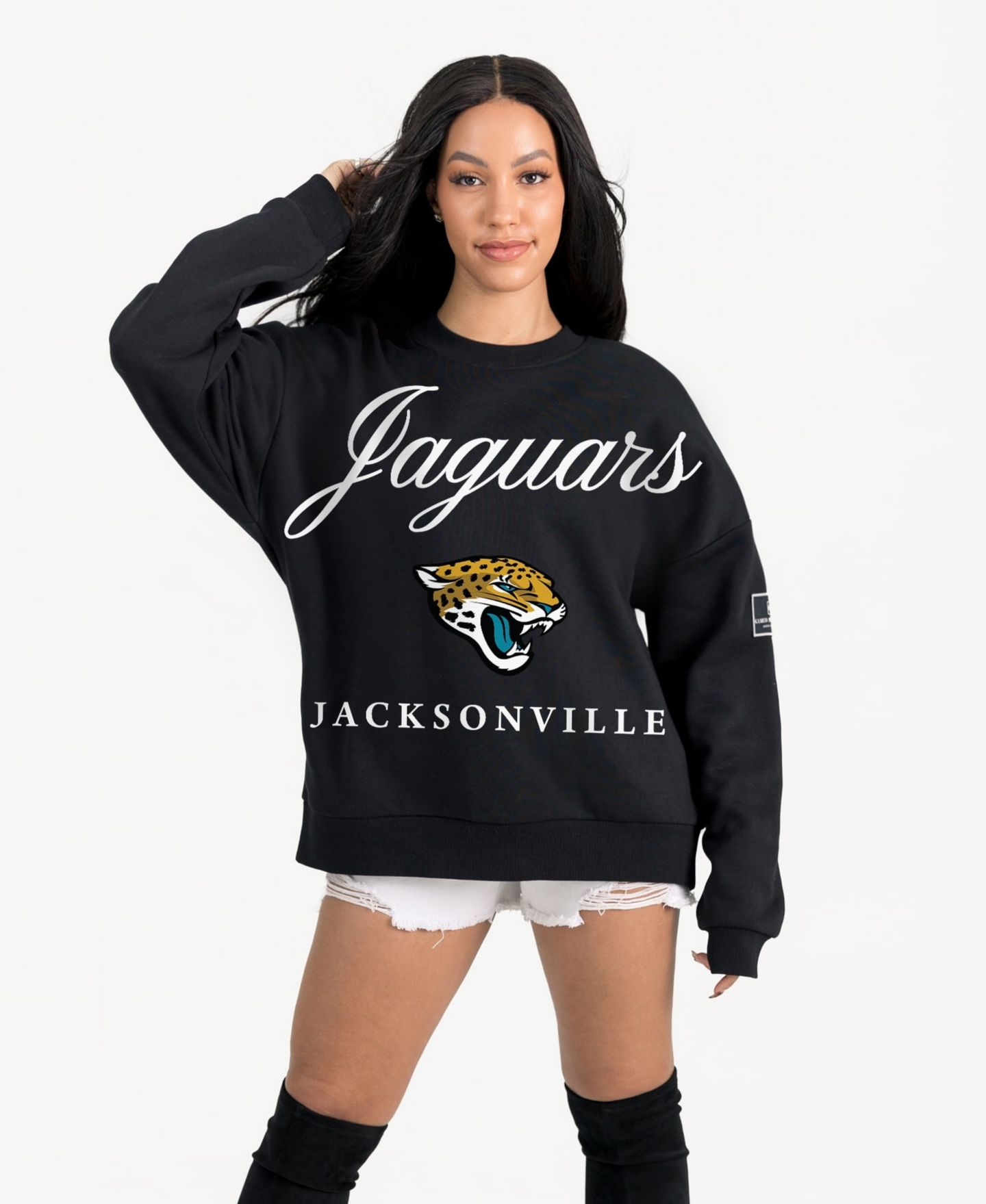 Женская толстовка Gameday Couture Black Jacksonville Jaguars Legacy Club Premium Fleece Drop Shoulder Oversized — фото 1