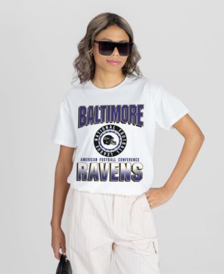 Women's White Baltimore Ravens Oversized All-Time Classic Flowy T-Shirt