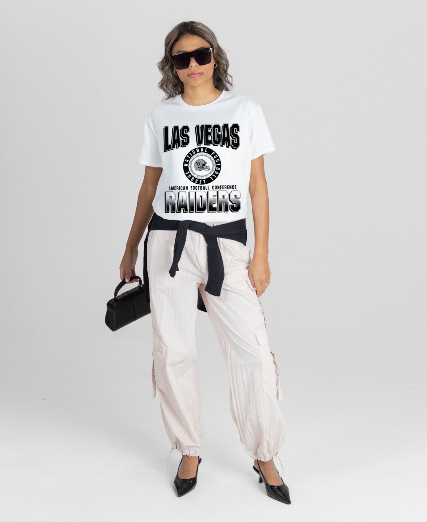 Женская футболка Gameday Couture White Las Vegas Raiders Oversized All-Time Classic Flowy — фото 3