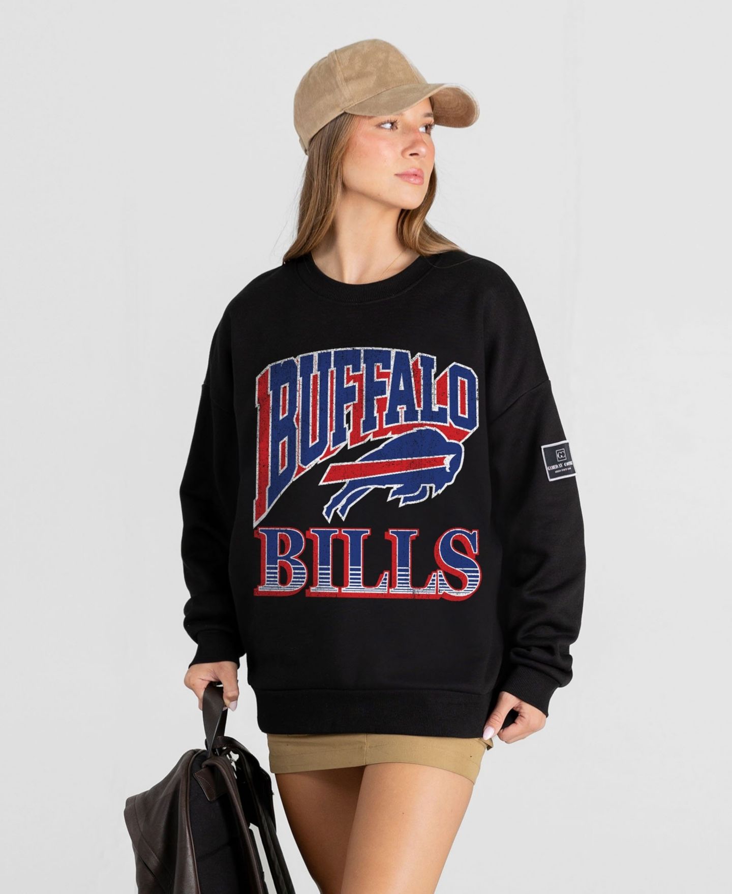 Женская толстовка Gameday Couture Black Buffalo Bills Victory Prime Black Label Premium Drop Shoulder — фото 4