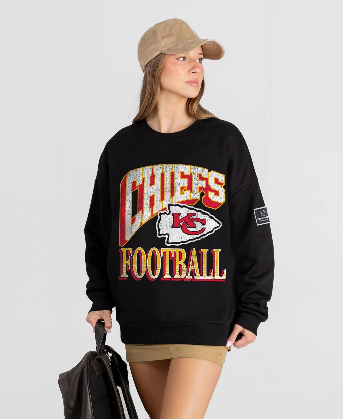 Женская толстовка Gameday Couture Black Kansas City Chiefs Victory Prime Black Label Premium Drop Shoulder — фото 4