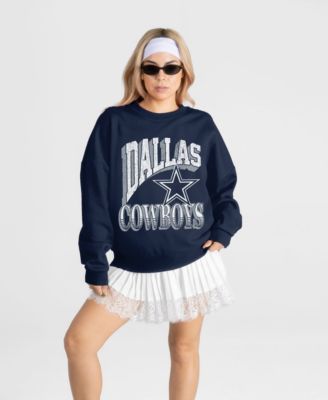 Women's Navy Dallas Cowboys Main Character Oversized Premium Drop Shoulder Sweatshirt