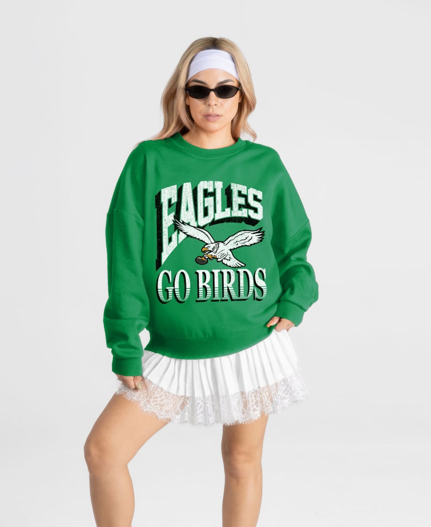 Женская толстовка Gameday Couture Kelly Green Philadelphia Eagles Main Character Oversized Premium Drop Shoulder — фото 1