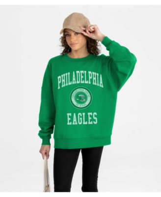 Women's Kelly Green Philadelphia Eagles Prime Play Oversized Premium Drop Shoulder Sweatshirt