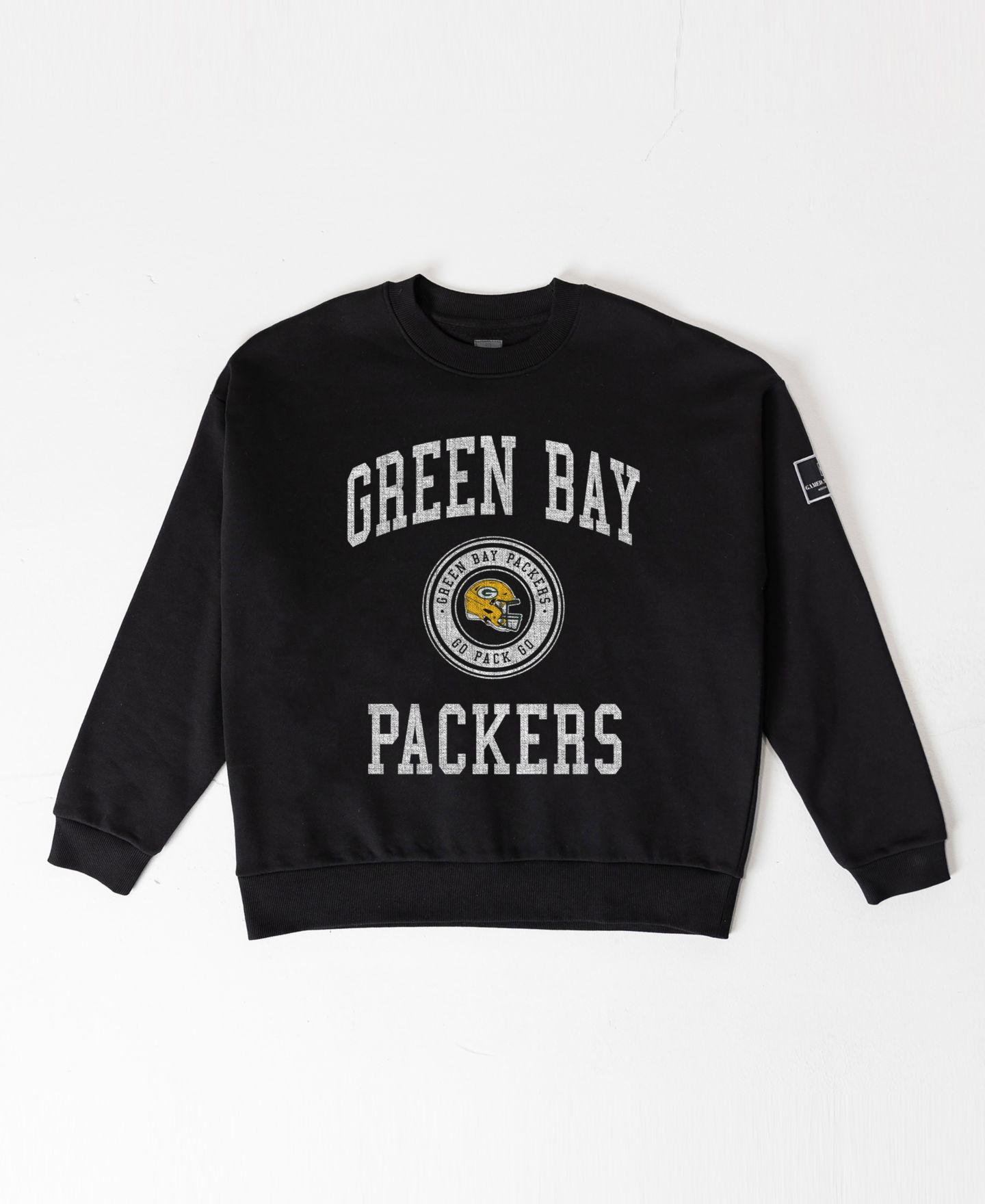 Женская толстовка Gameday Couture Black Green Bay Packers Fierce Flow Black Label Premium Drop Shoulder — фото 3
