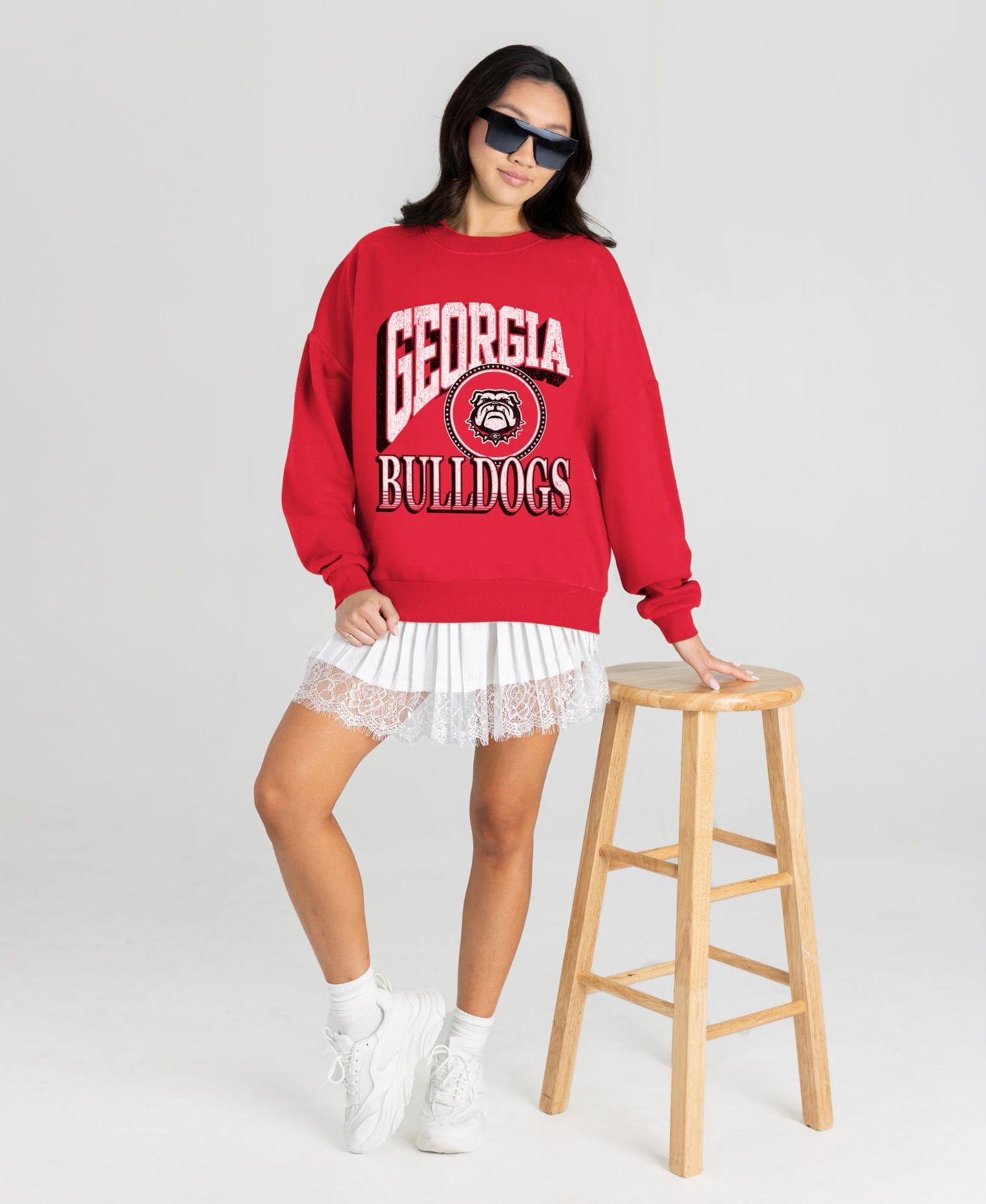 Женская толстовка Gameday Couture Red Georgia Bulldogs Main Character Oversized Premium Drop Shoulder — фото 4