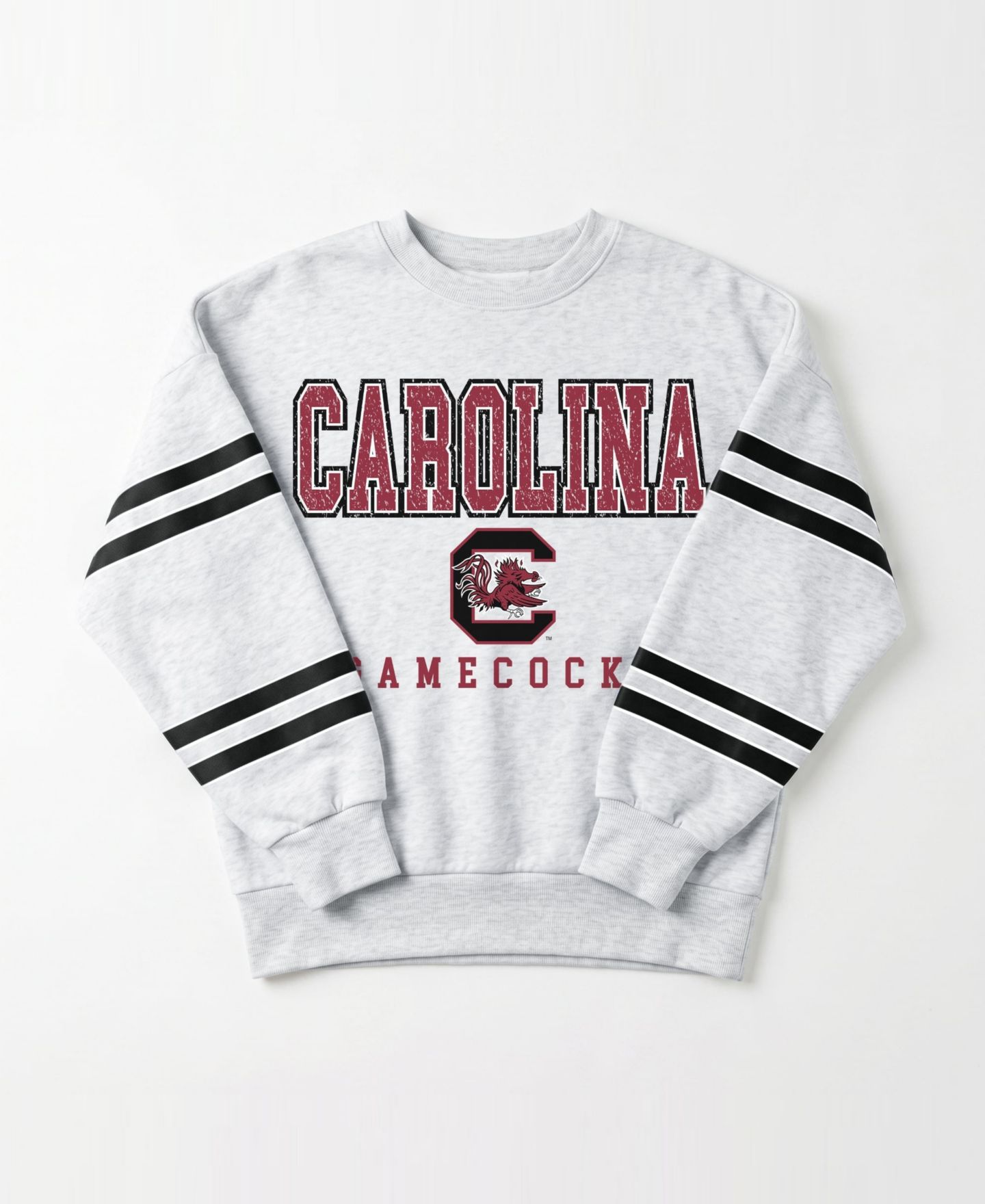 Женская толстовка Gameday Couture Ash South Carolina Gamecocks Stadium Stripes Oversized Fleece — фото 6