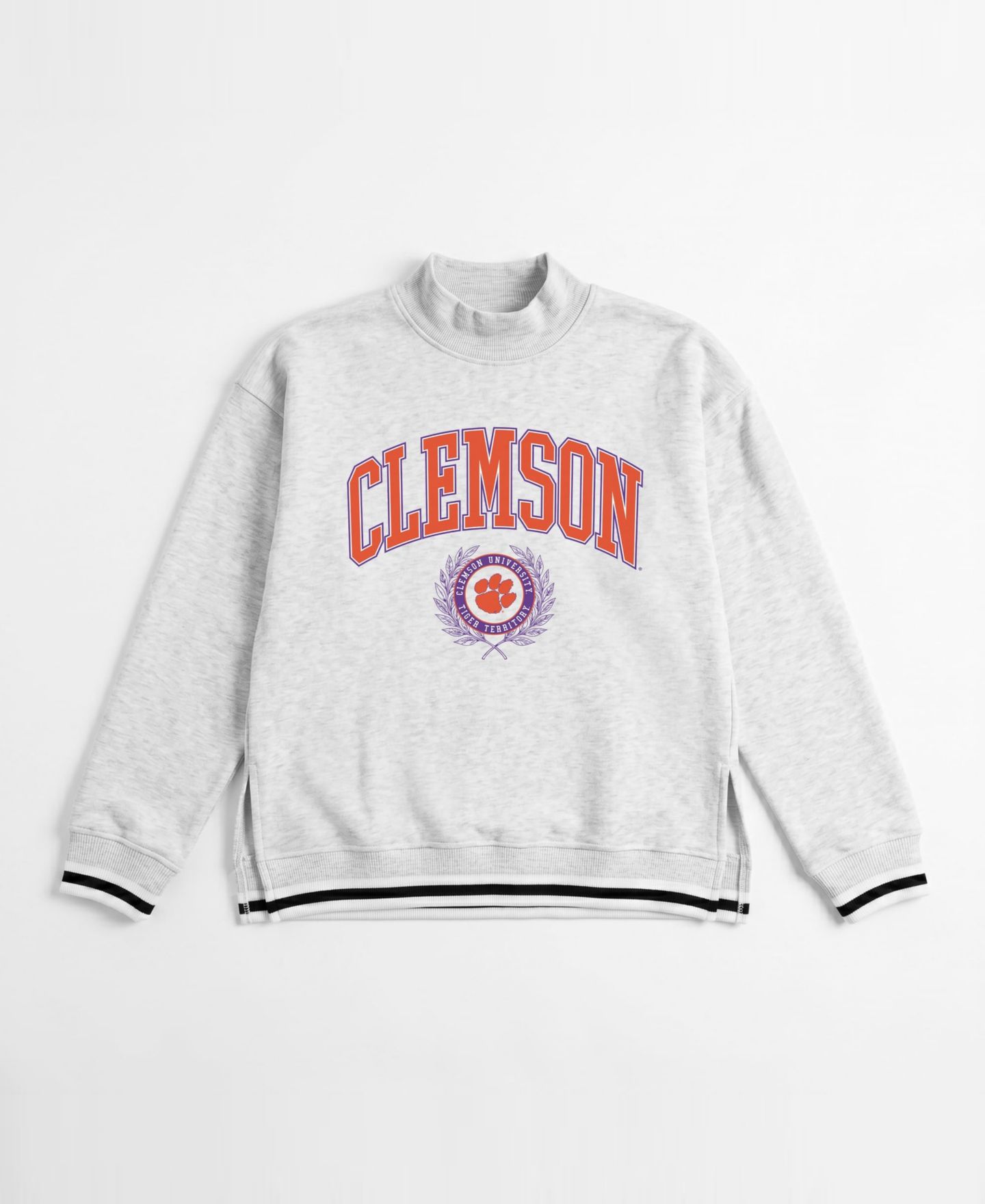 Женская толстовка Gameday Couture Ash Clemson Tigers Rally Point Contrast Stripe Mock Neck — фото 4