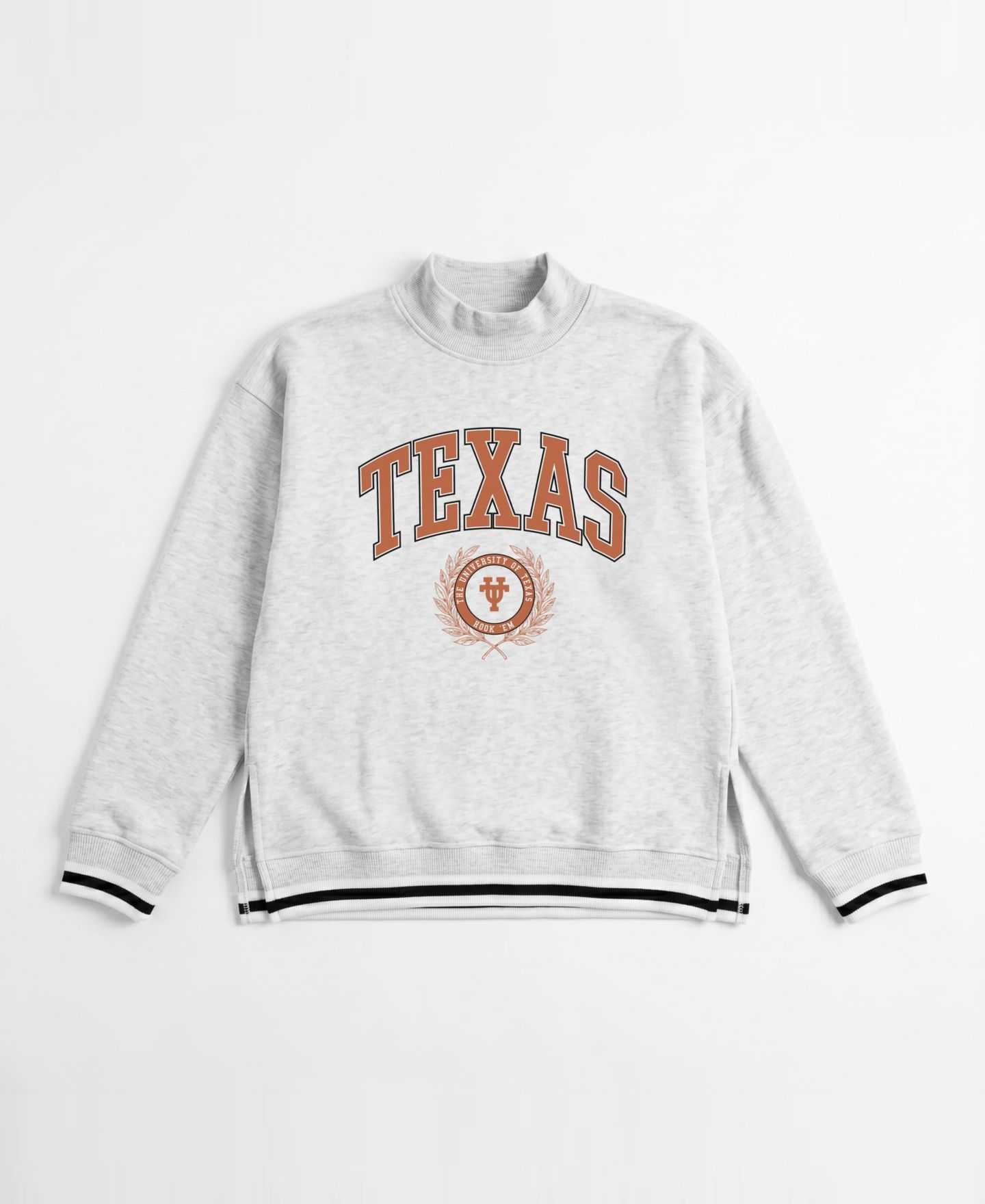 Женская толстовка Gameday Couture Ash Texas Longhorns Rally Point Contrast Stripe Mock Neck — фото 4