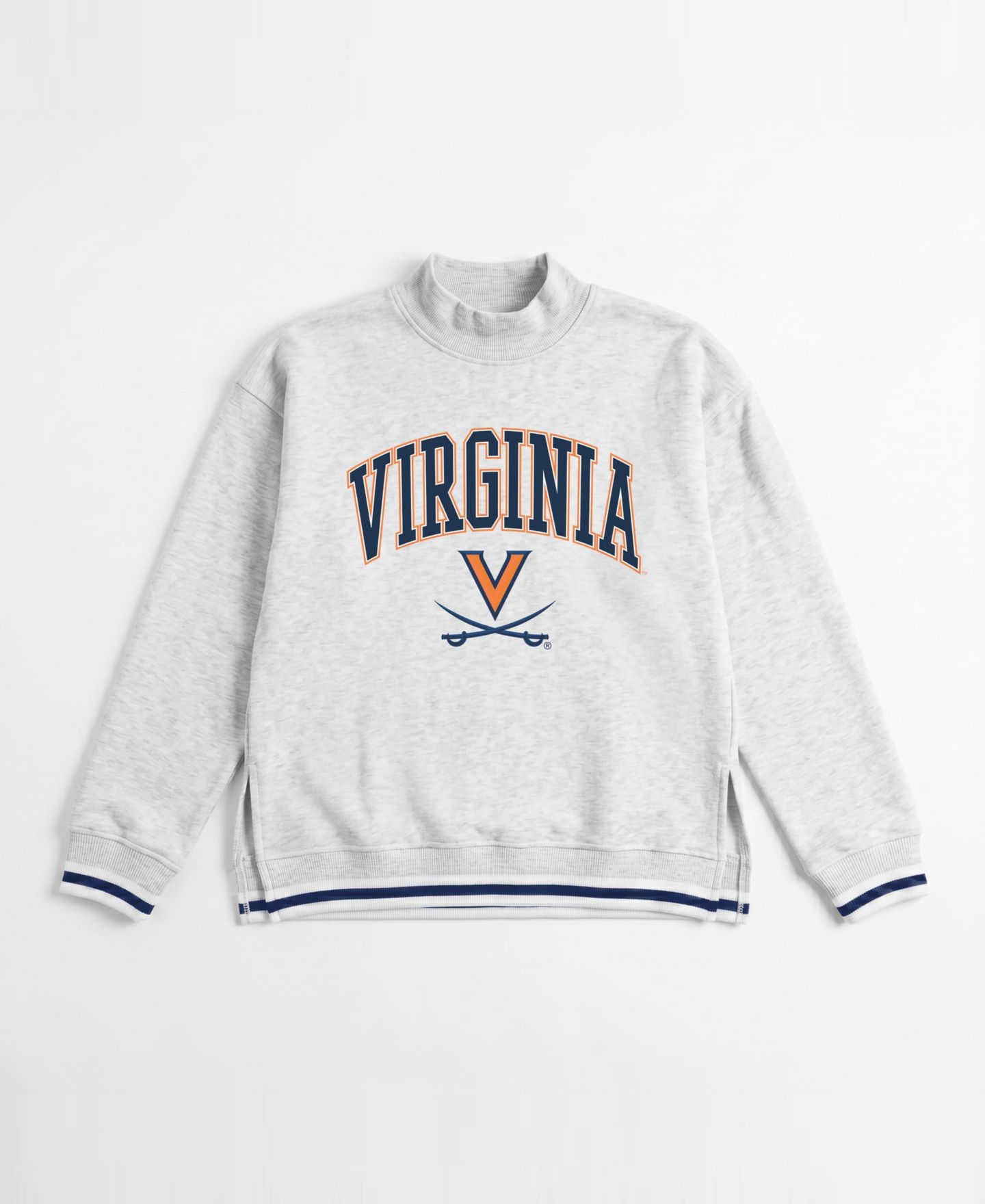 Женская толстовка Gameday Couture Ash Virginia Cavaliers Rally Point Contrast Stripe Mock Neck — фото 4