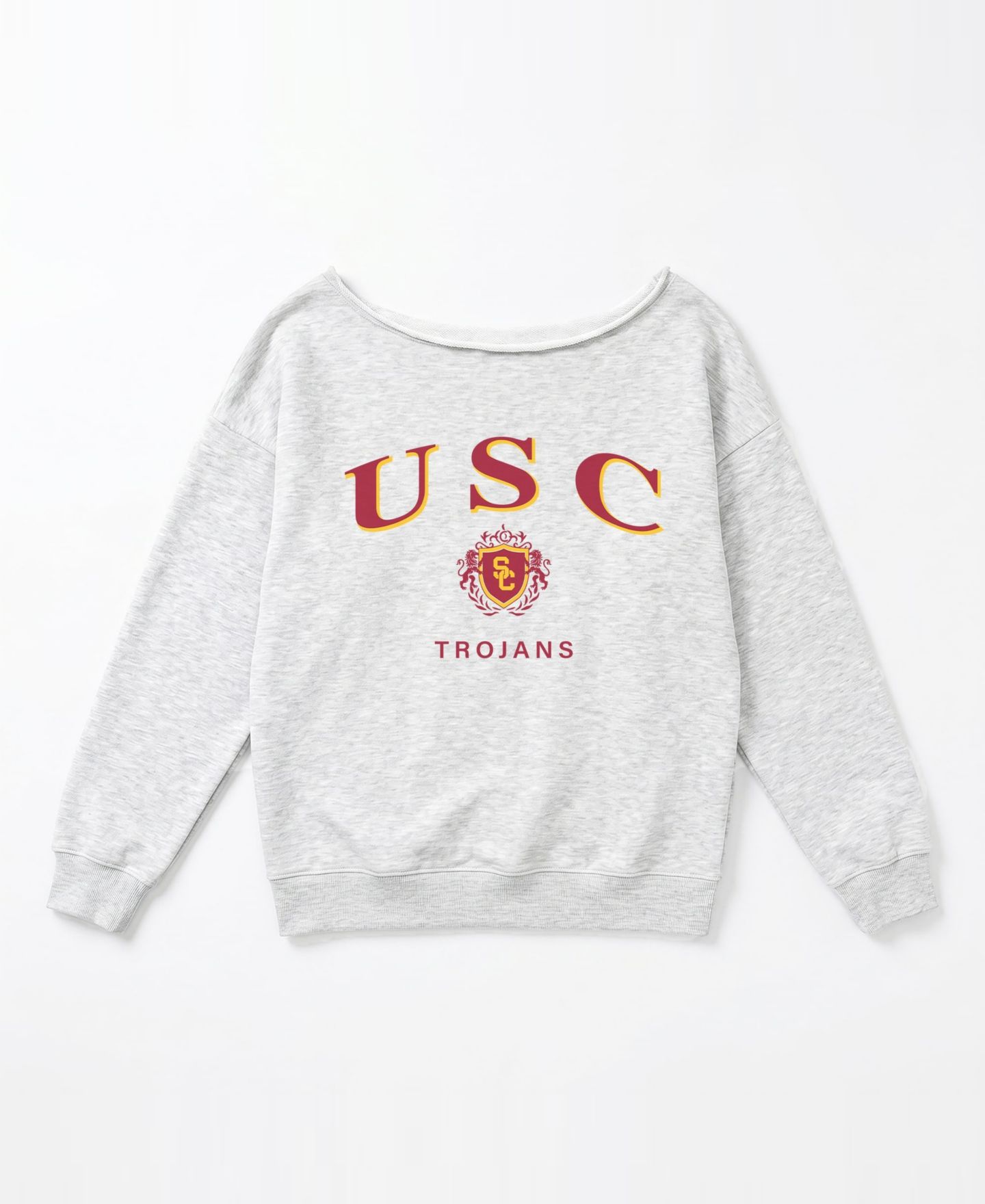 Женская толстовка Gameday Couture Ash USC Trojans Offsides Energy Off-Shoulder — фото 4