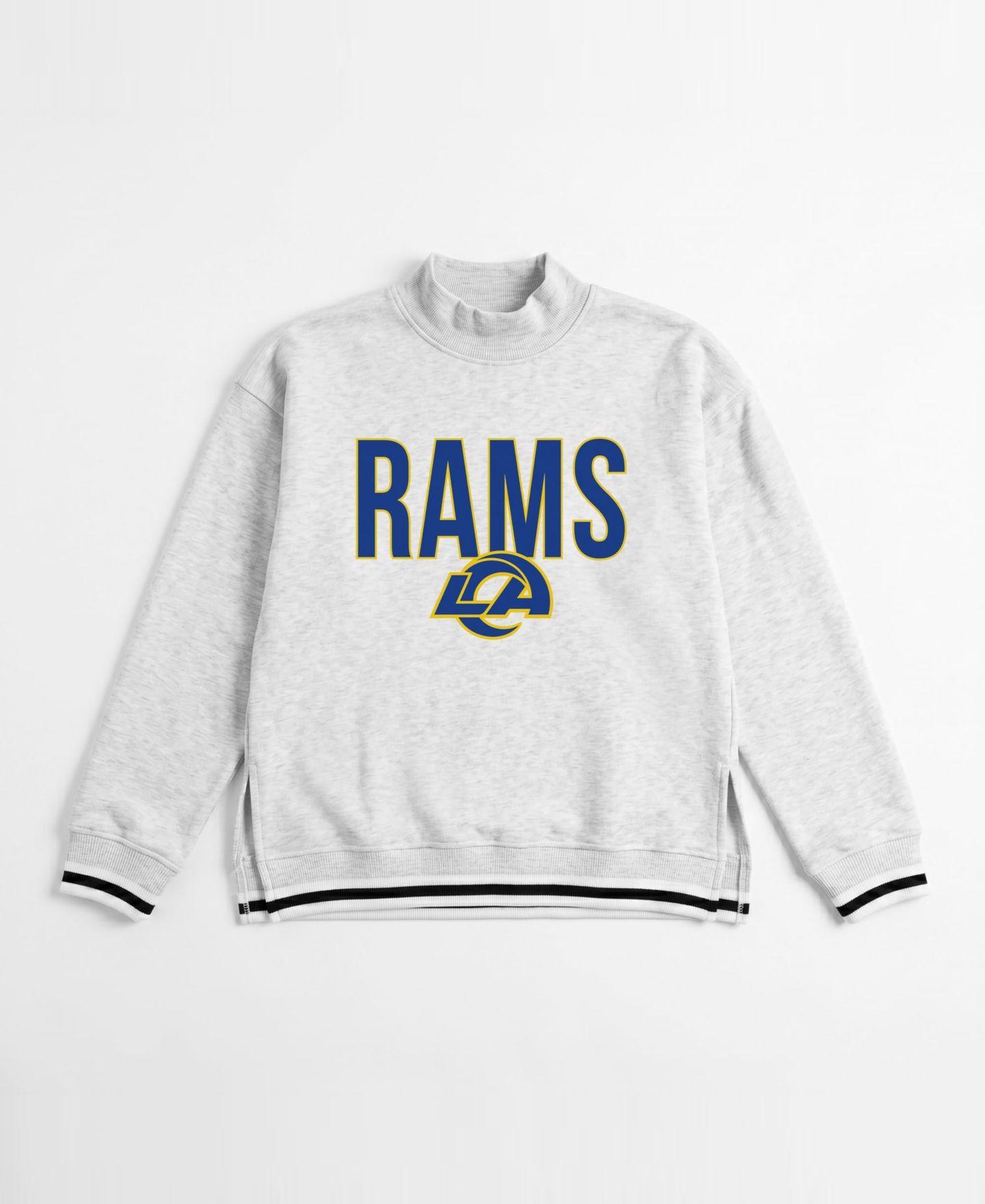 Женская толстовка Gameday Couture Ash Los Angeles Rams Rally Point Contrast Stripe Mock Neck — фото 4