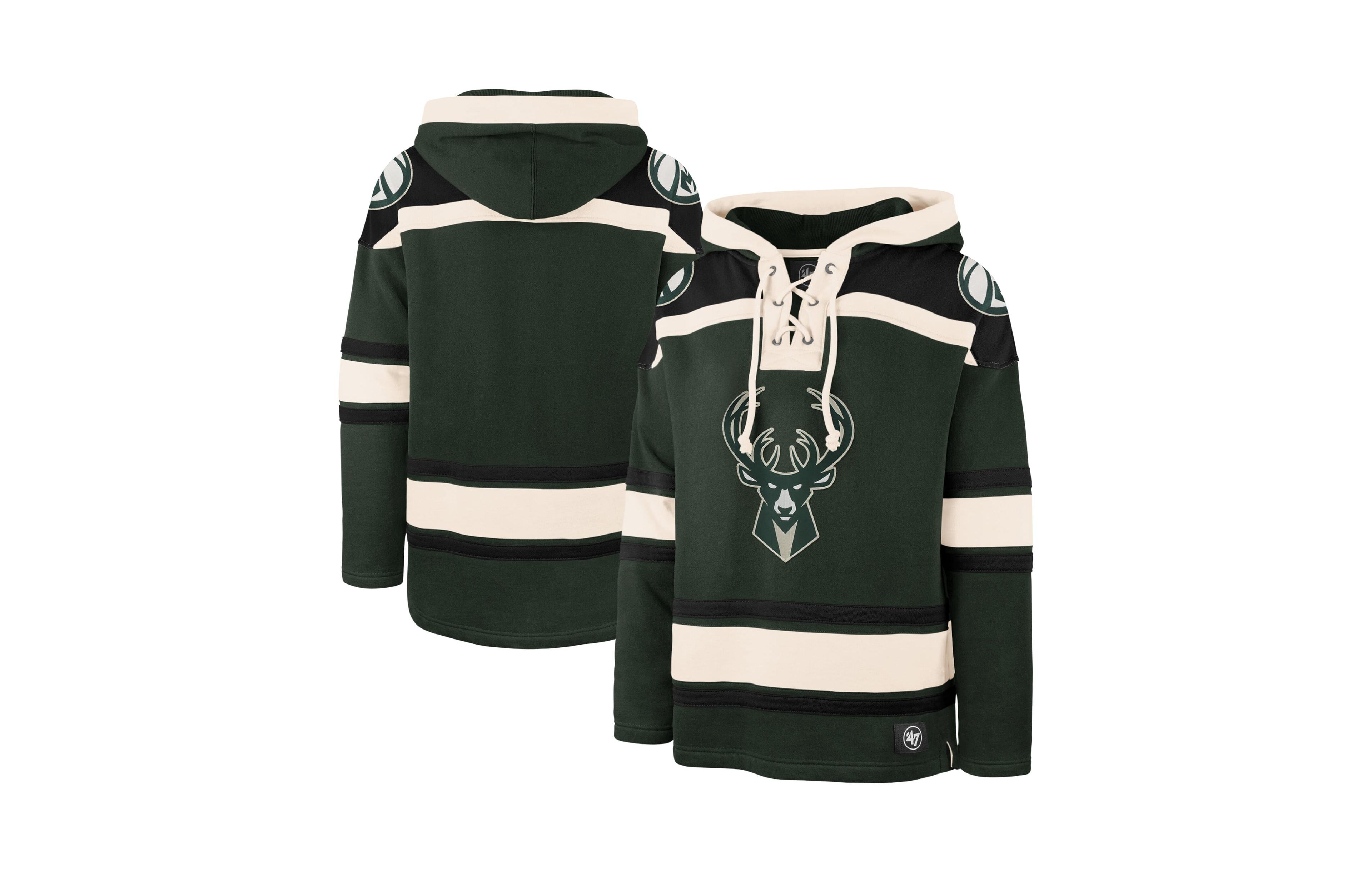 '47 Brand Men's Hunter Green Milwaukee Bucks Superior Lacer Hoodie