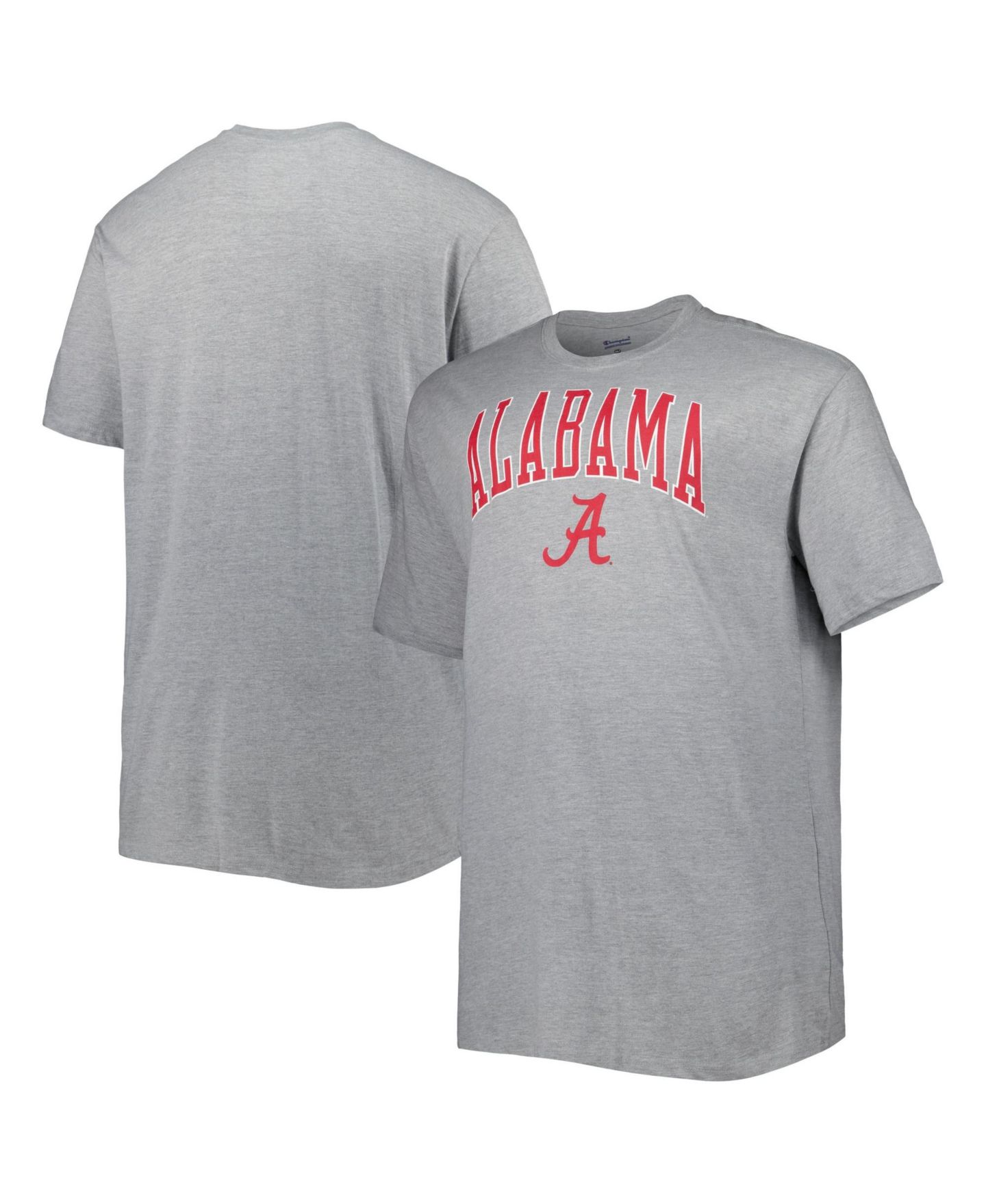 Мужская футболка Champion Heather Gray Alabama Crimson Tide Big & Tall Team Arch Over Wordmark — фото 1