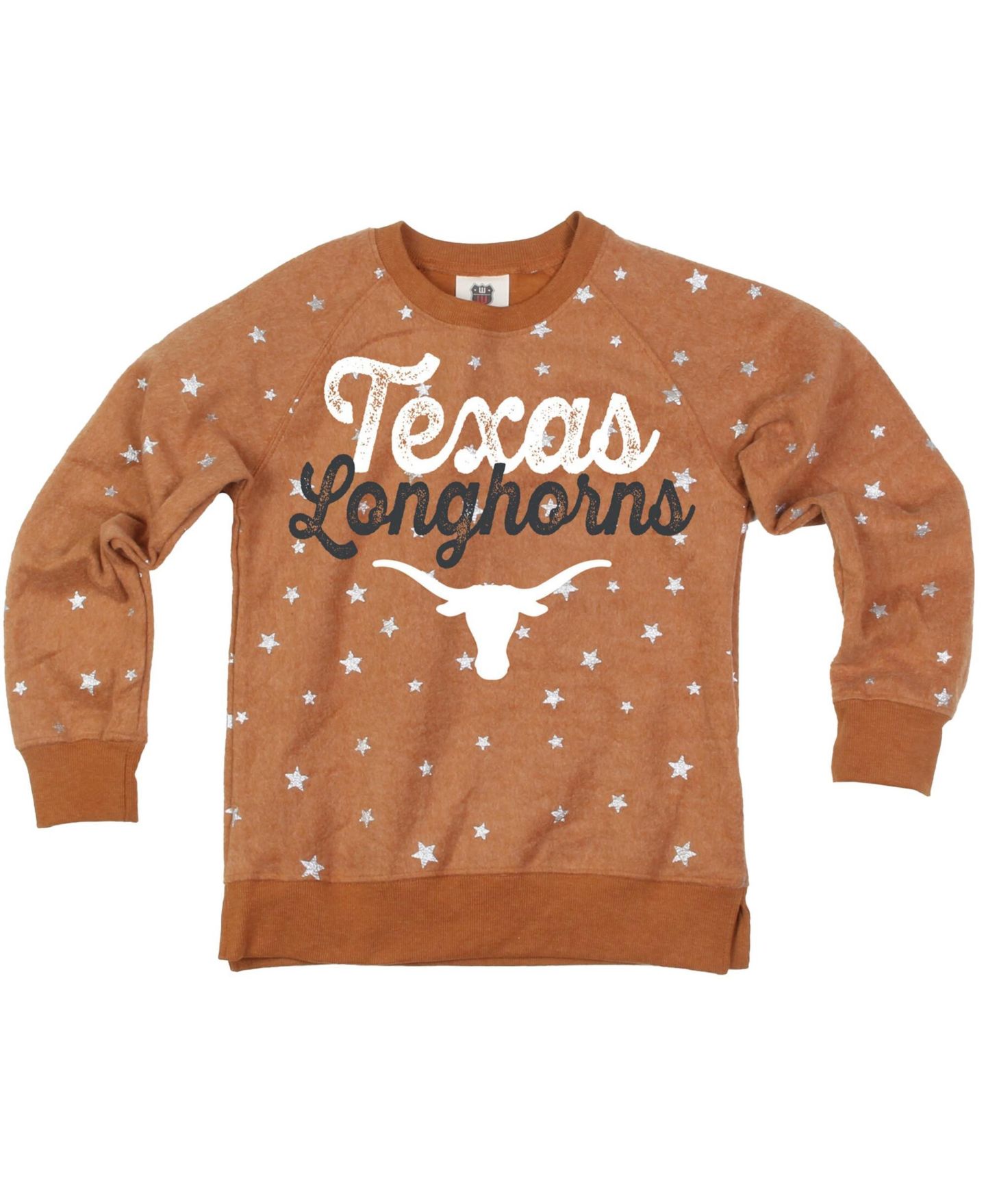 Толстовка Wes & Willy Texas Orange Texas Longhorns Shimmer Star Reverse Fleece для девочек — фото 1
