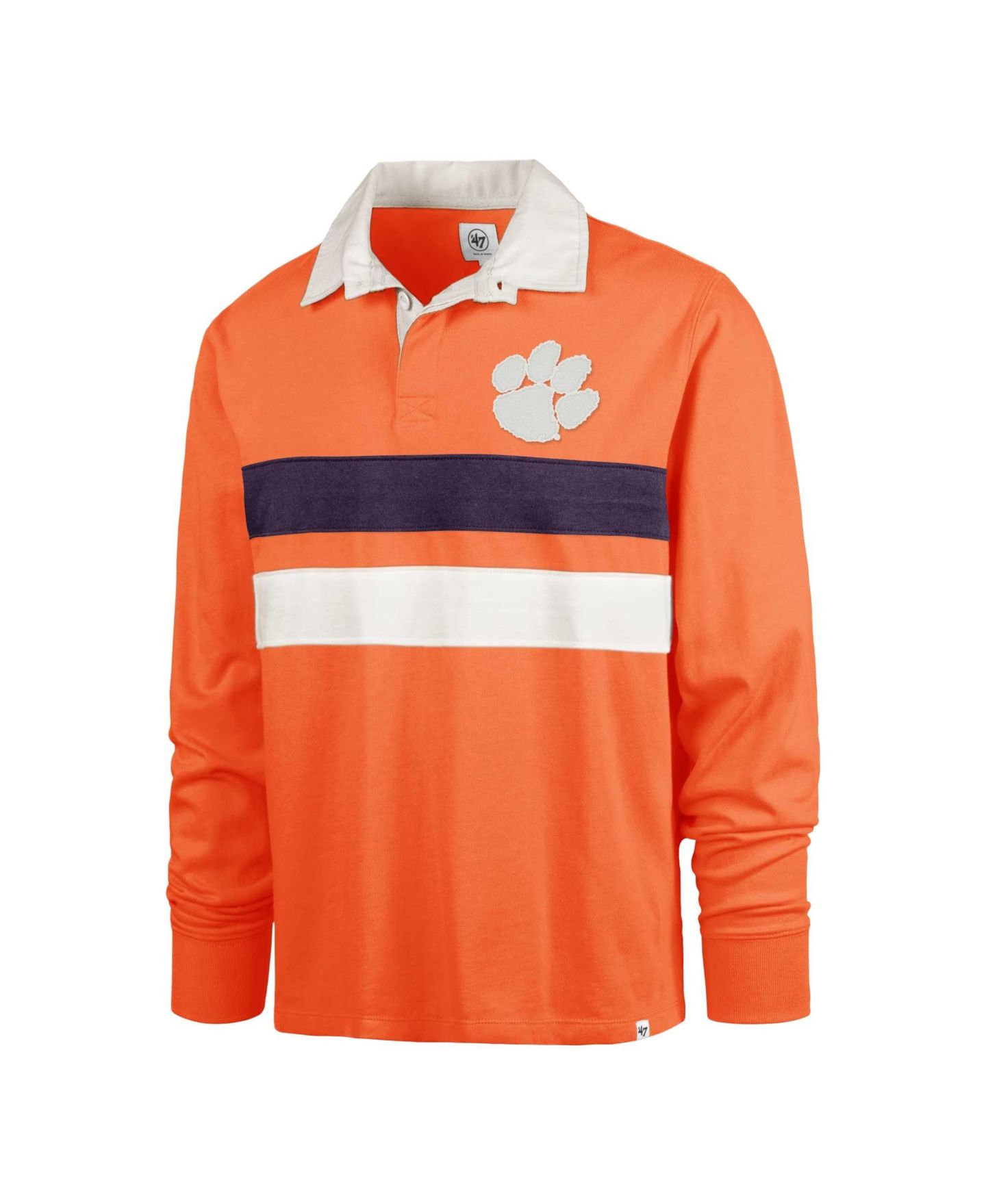 Мужское поло '47 Brand Orange Clemson Tigers Clubhouse Knox Thames Rugby Long-Sleeve Polo — фото 2