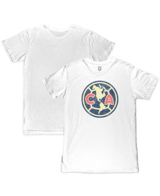 Men's White Club America Color Crest Slub T-Shirt