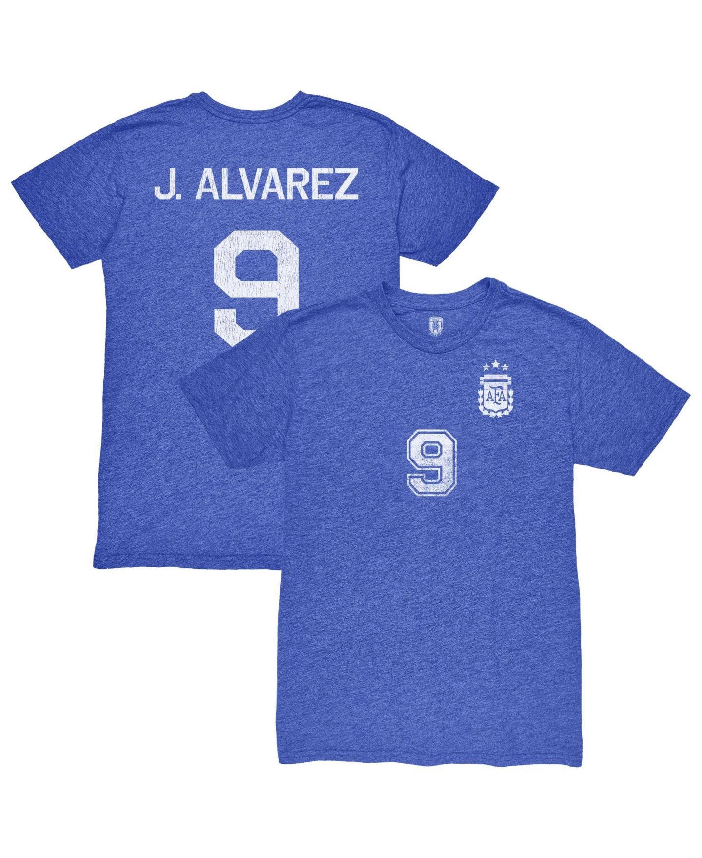 Мужская футболка 1863FC Julián Álvarez Blue Argentina National Team Retro Name & Number Tri-Blend — фото 1