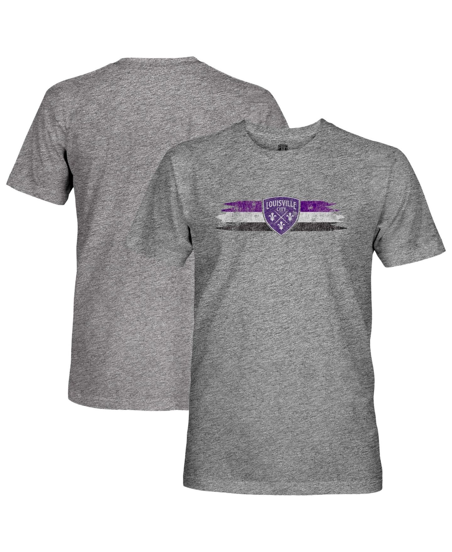 Мужская футболка 1863FC Heather Gray Louisville City FC Ripped Stripes Vintage Tri-Blend — фото 1