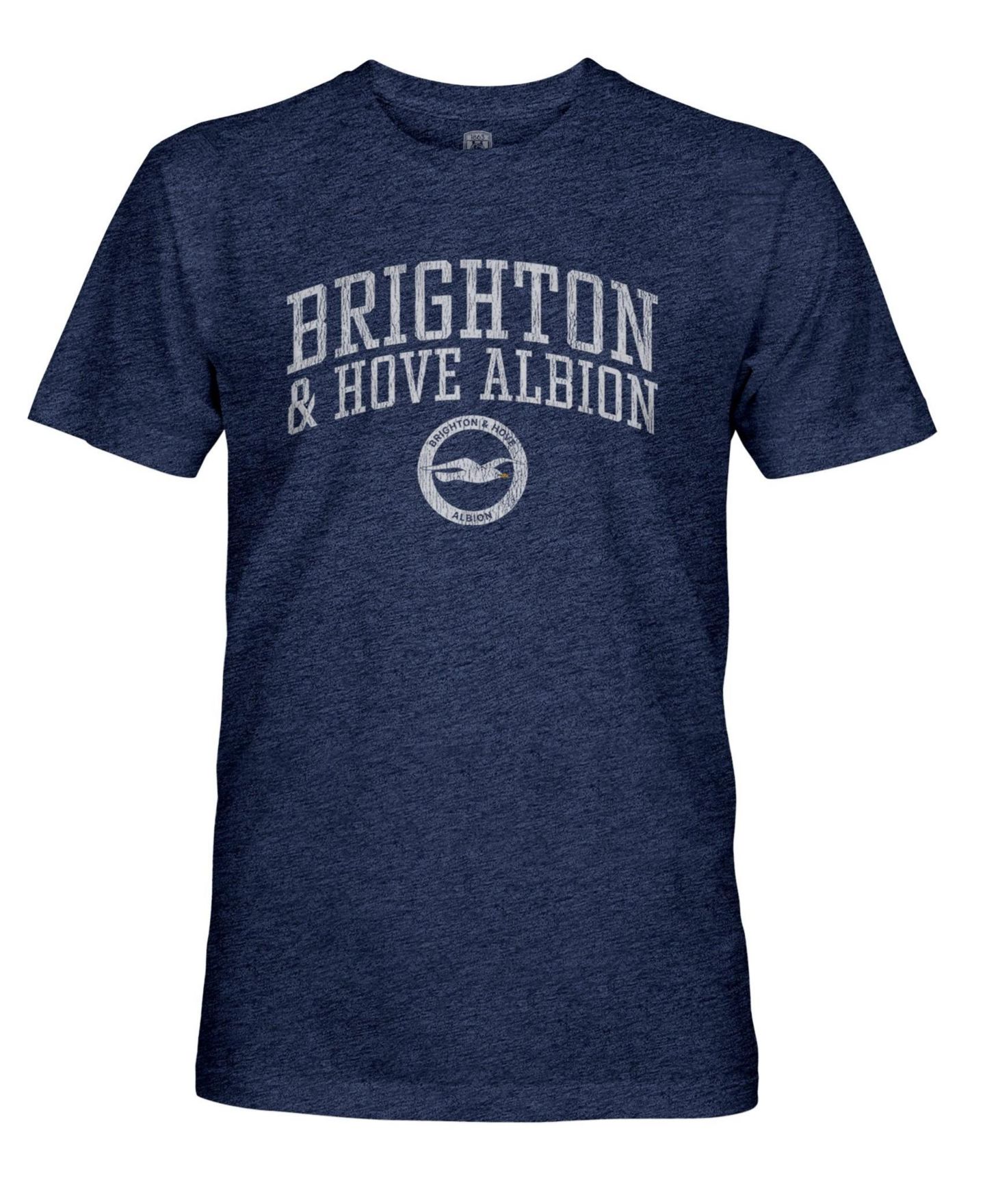 Мужская футболка 1863FC Navy Brighton and Hove Albion Athletic Wordmark Vintage Tri-Blend — фото 2