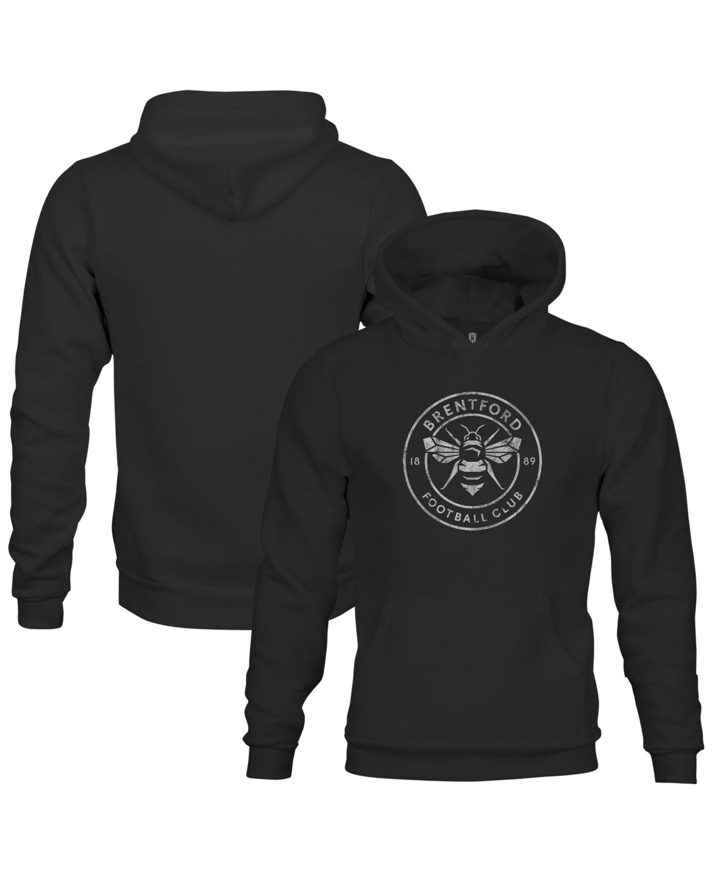 Детское худи 1863FC Black Brentford FC Mono Badge Fleece Pullover — фото 1