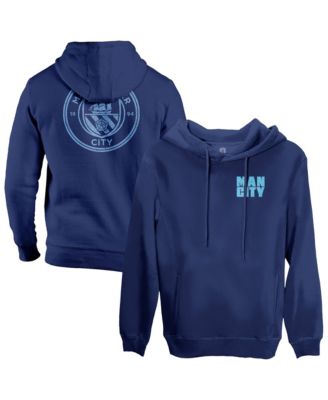 Men's Navy Manchester City Wordmark Fleece Pullover Hoodie