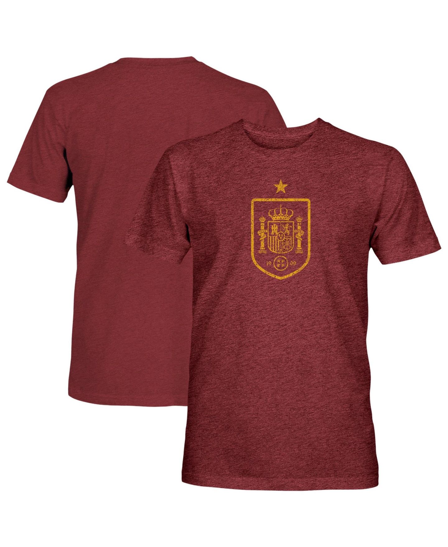 Мужская футболка 1863FC Maroon Spain National Team Mono Badge Vintage Tri-Blend — фото 1