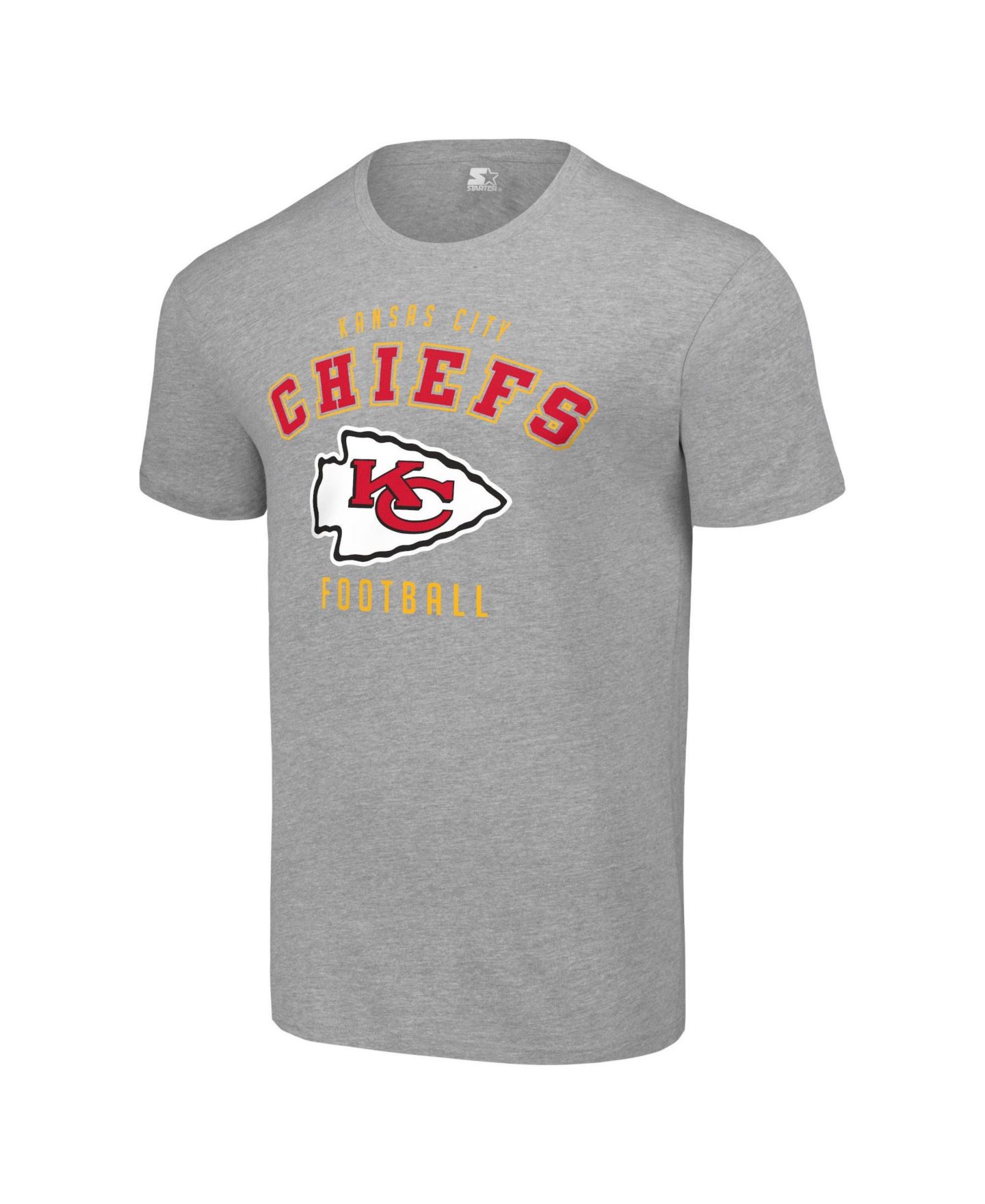 Мужская футболка Starter Heather Gray Kansas City Chiefs Logo — фото 2