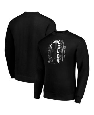 Men's Black San Francisco 49ers Half Helmet Team Graphic Tri-Blend Fleece Pullover Sweatshirt