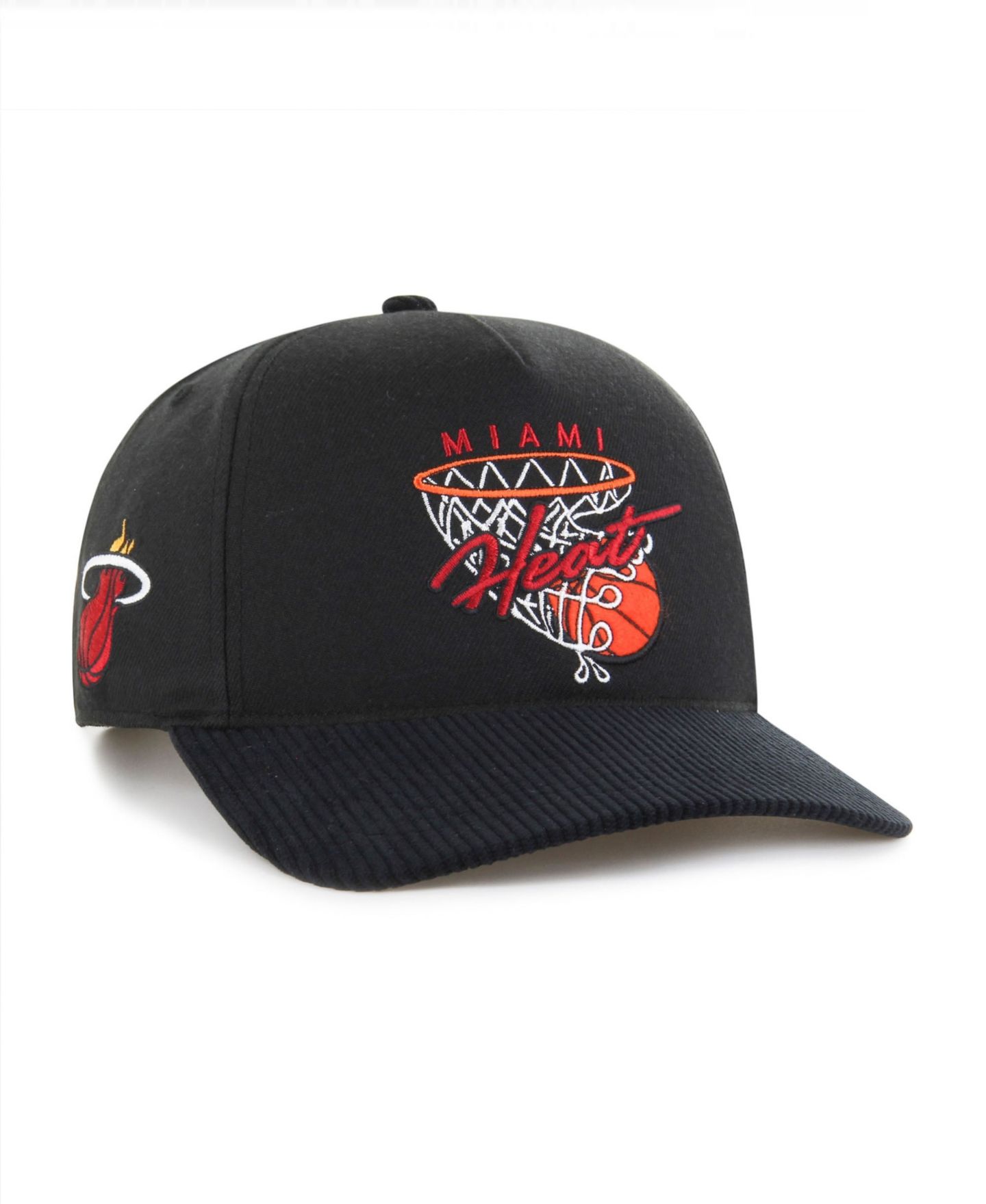 Мужская кепка '47 Brand Black Miami Heat Nothing But Net Hitch Adjustable Hat — фото 1