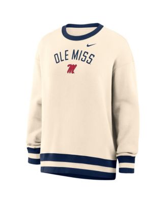 Women's Natural Ole Miss Rebels Oversized Phoenix Fleece Sweatshirt