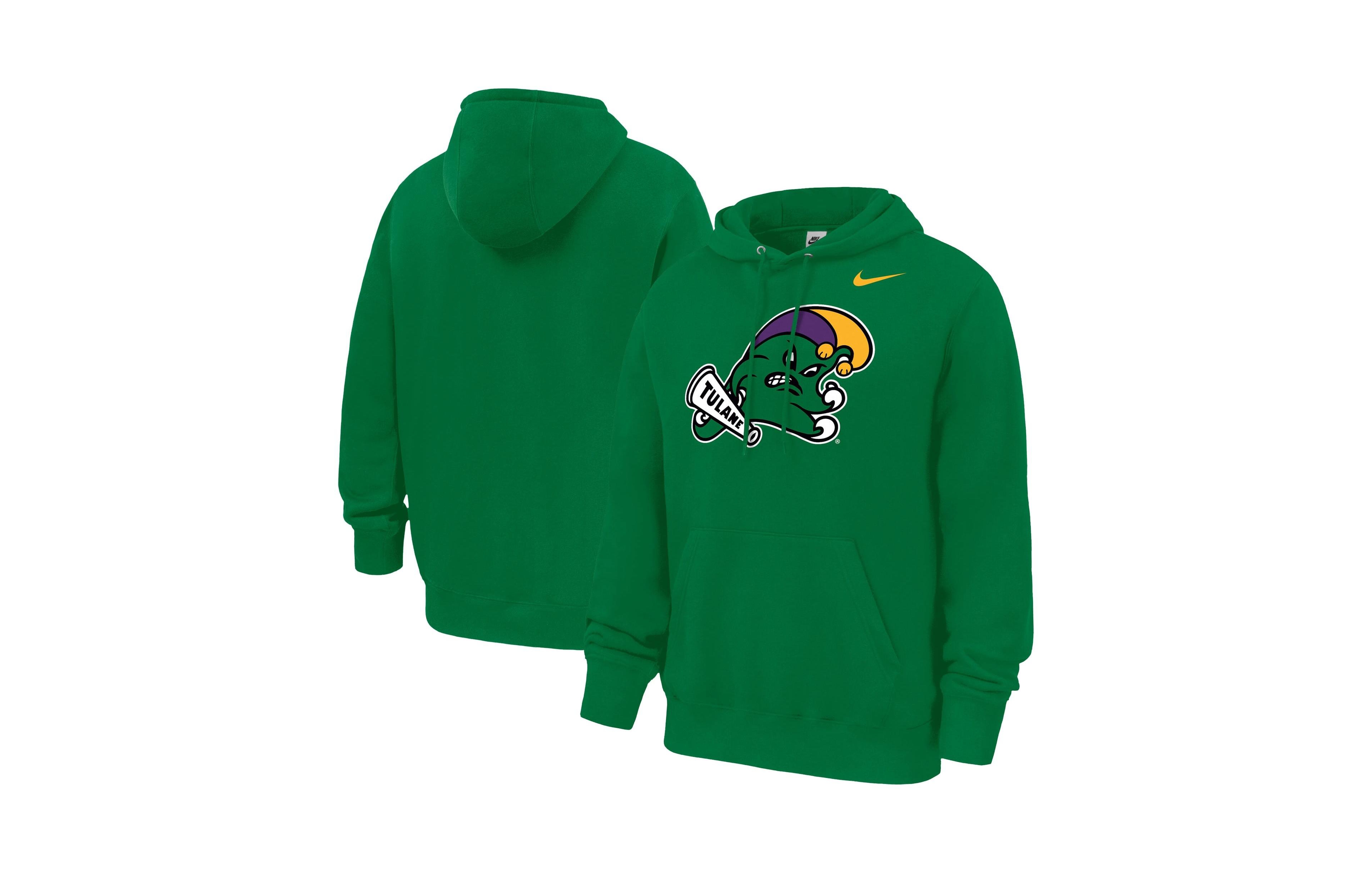 Nike Men's Green Tulane Wave Club Fleece Hoodie