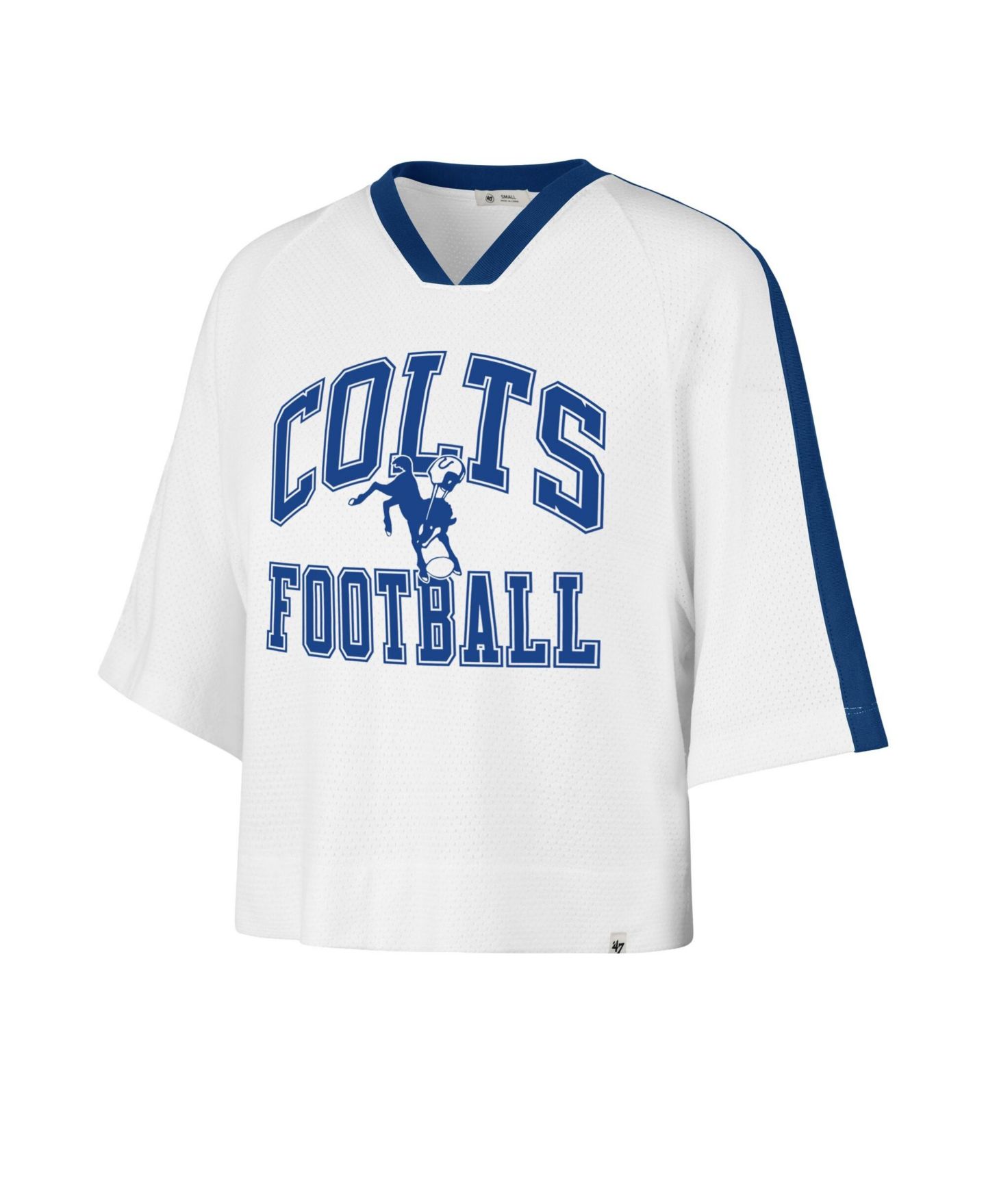 Женская футболка '47 Brand White Indianapolis Colts Big Overarch Drop Needle Raglan V-Neck — фото 2