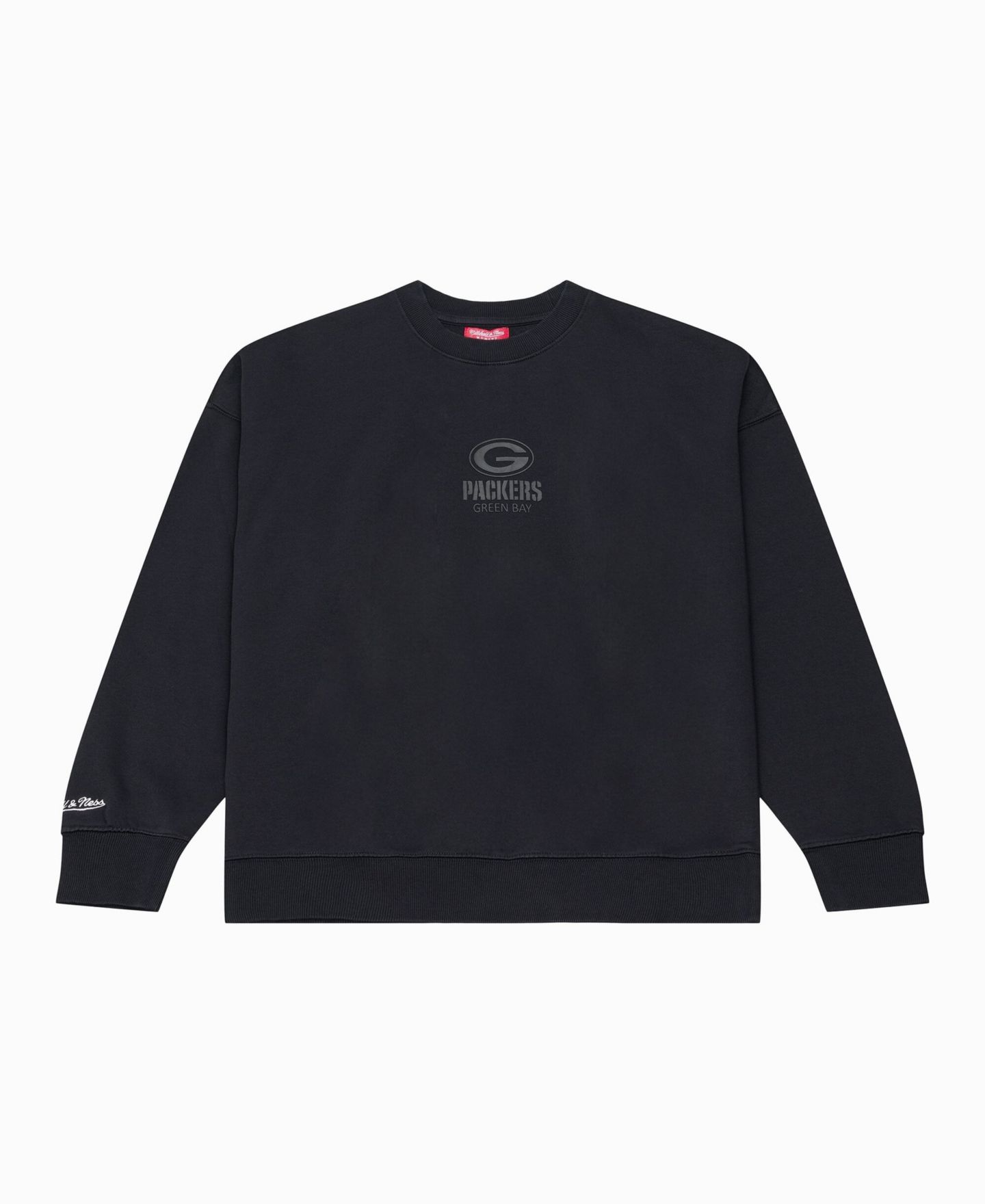 Женская толстовка Mitchell & Ness Black Green Bay Packers Core Essentials Micro Logo Fleece — фото 3