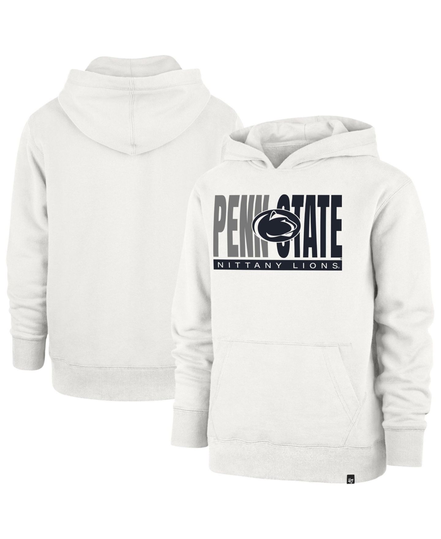 Детское худи '47 Brand Cream Penn State Nittany Lions Block Text Pullover — фото 1