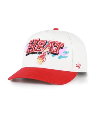 Men's Cream/Red Miami Heat City Paint Hitch Adjustable Hat