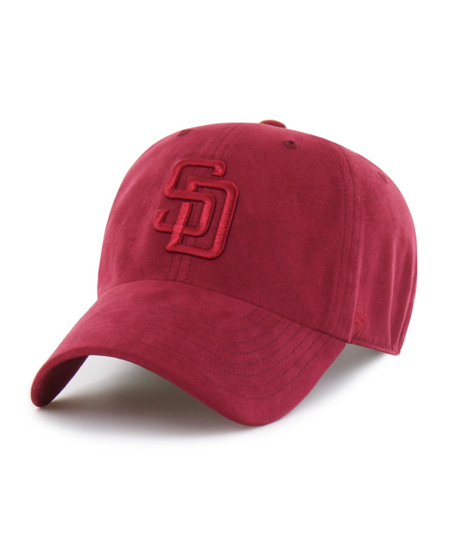 Головной убор '47 Brand Red San Diego Padres Fall Feelings Ballpark Suede Clean Up Hat — фото 1