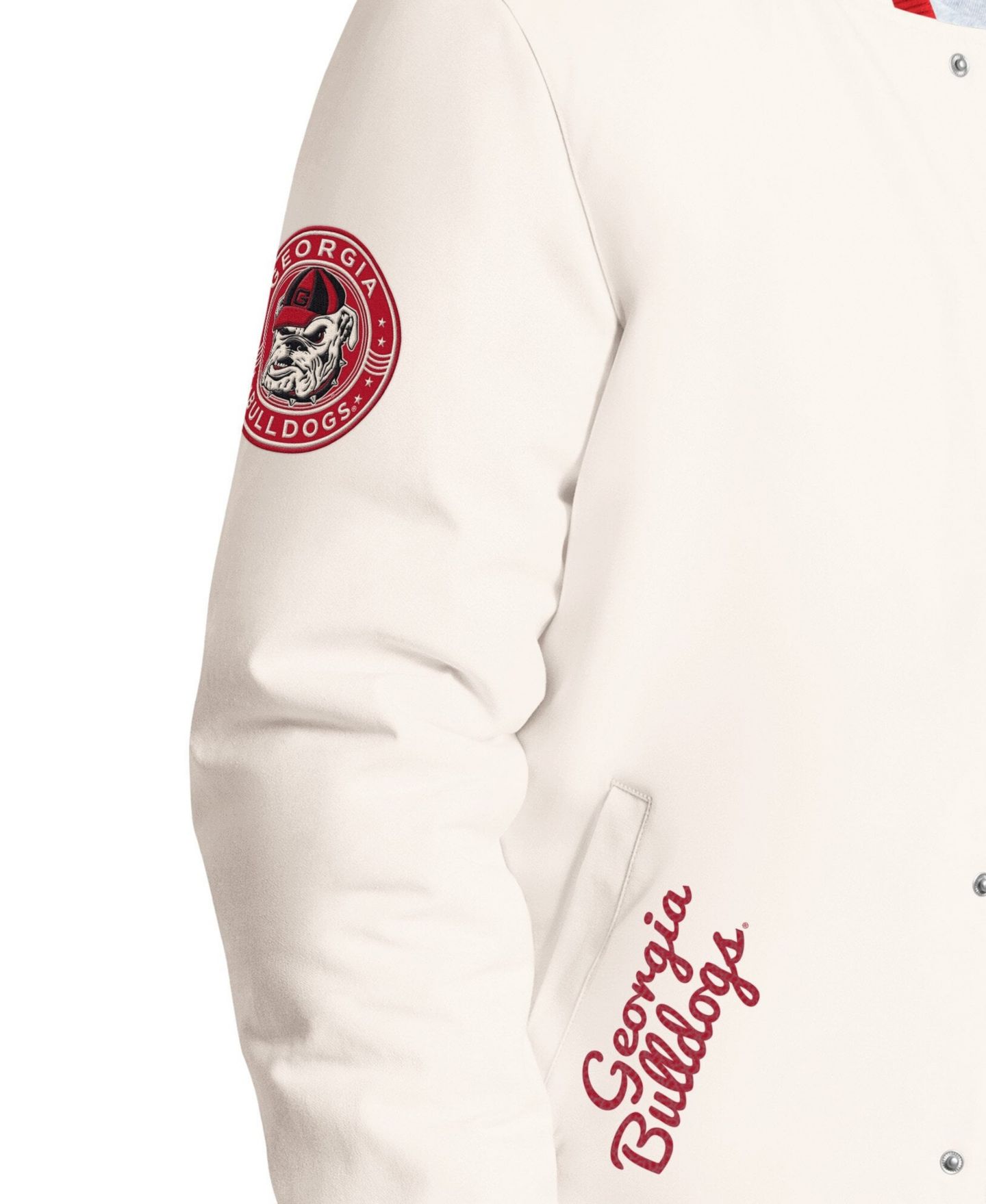 Мужская куртка Starter White Georgia Bulldogs Spectator Varsity Full Snap — фото 4