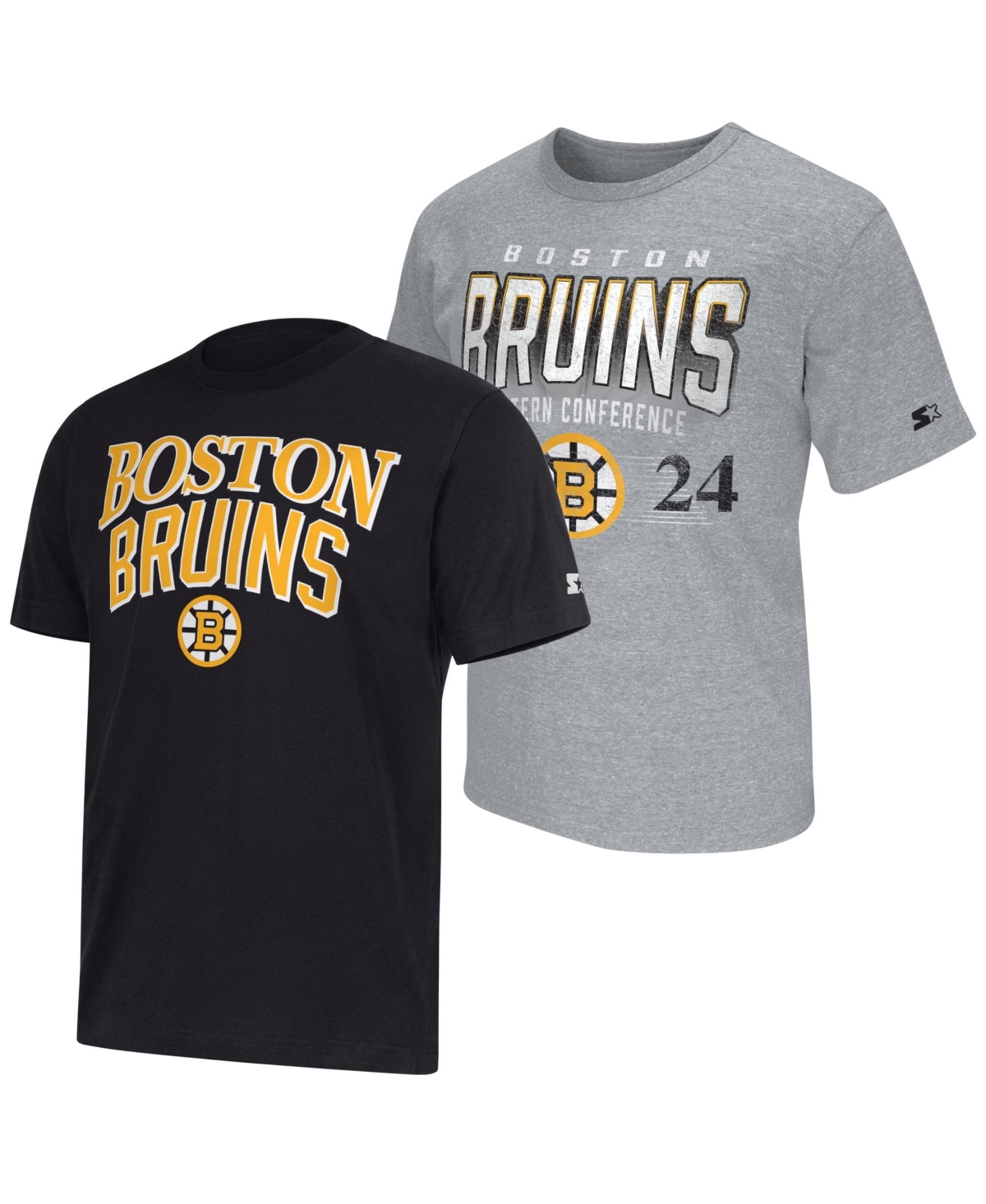 Starter Men's Black/Heather Gray Boston Bruins Two-Pack T-Shirt Set - Black, Heather Gray
