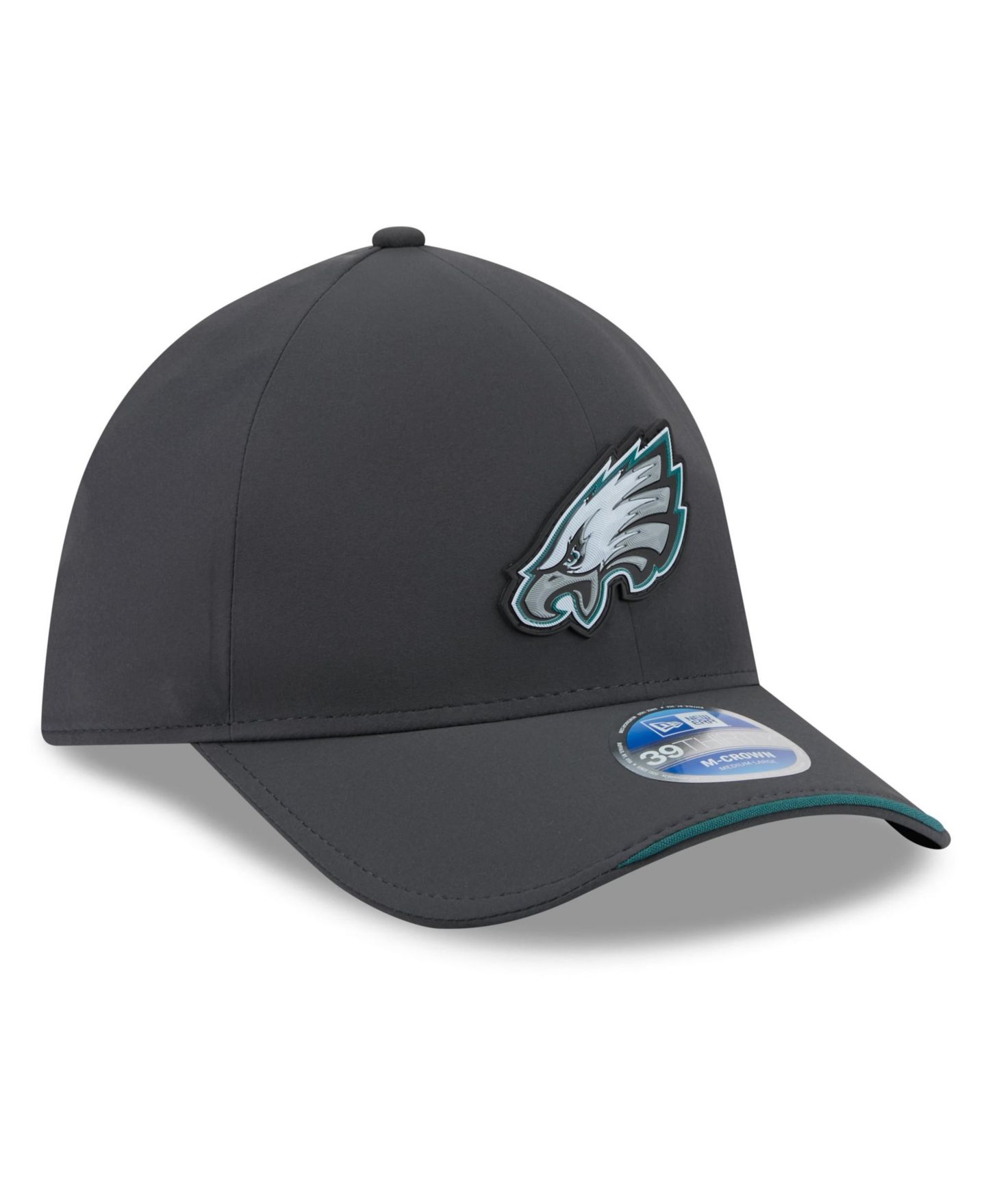 Мужской головной убор New Era Charcoal Philadelphia Eagles 2026 Sideline Cold Weather 39THIRTY M-Crown Stretch Hat — фото 3